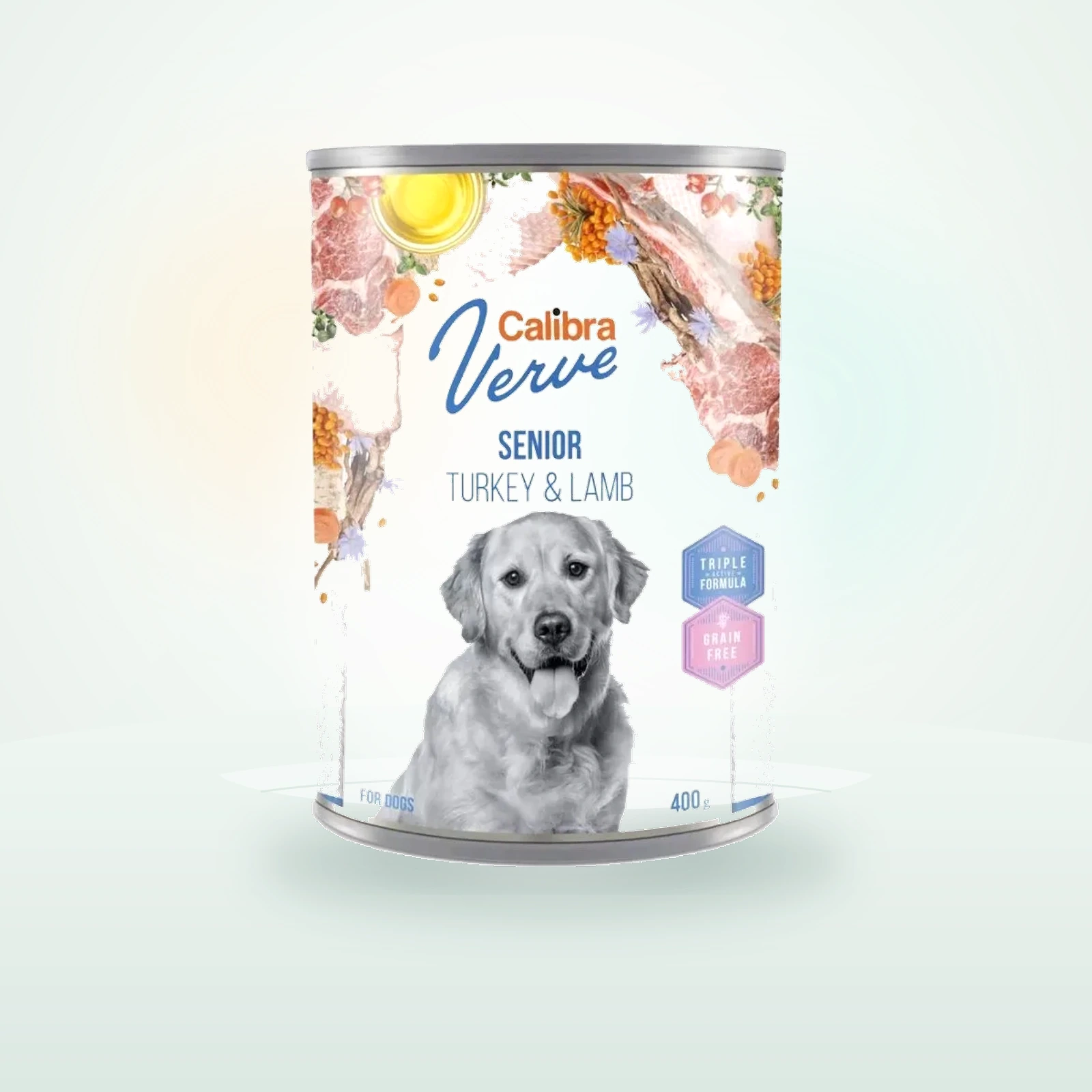 CALIBRA Dog Verve GF Senior Turkey&Lamb bezzbożowa mokra karma z indykiem i jagnięciną dla starszych psów
