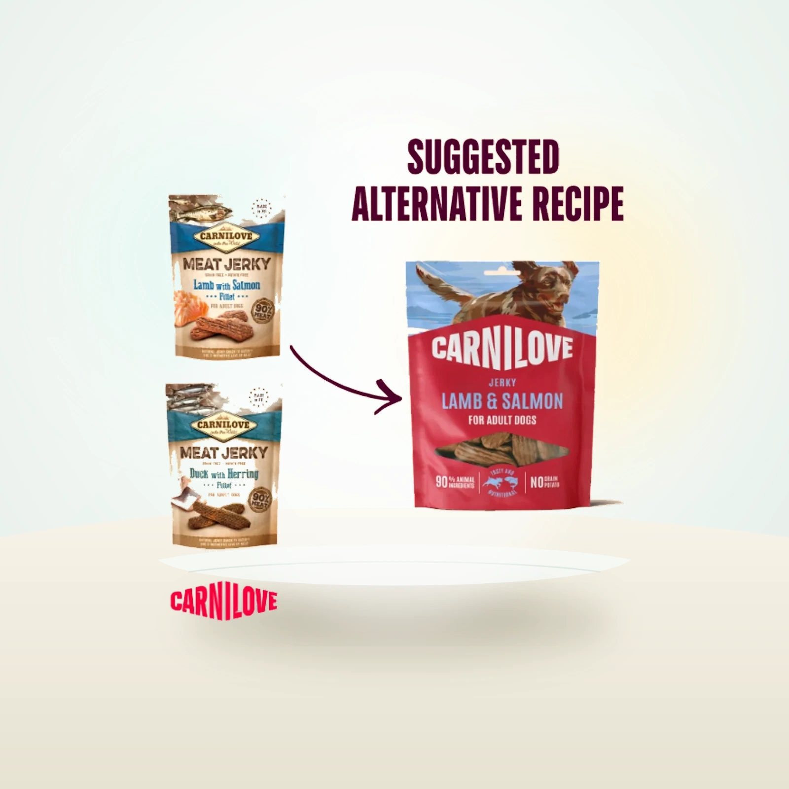 Carnilove Grain-Free Jerky Lamb With Salmon Fillet Dog Treats