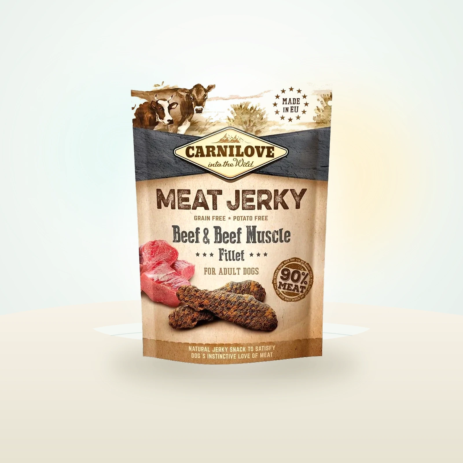 CARNILOVE Meat Jerky Beef & Beef Muscle fillet batonik z wołowiną