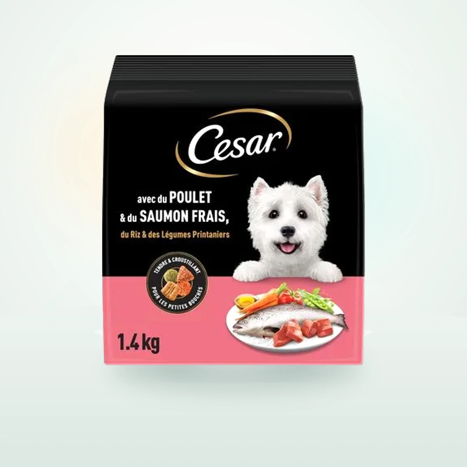 Cesar Adult avec poulet, saumon et légumes