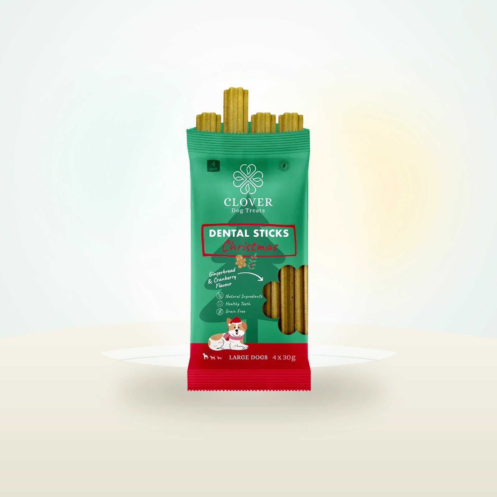 Clover Dog Treats Christmas Dental Sticks