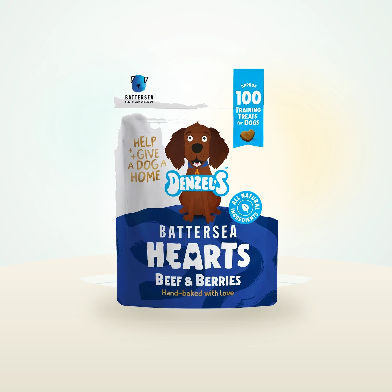 Denzel's Battersea Hearts Beef & Berries Dog Treats