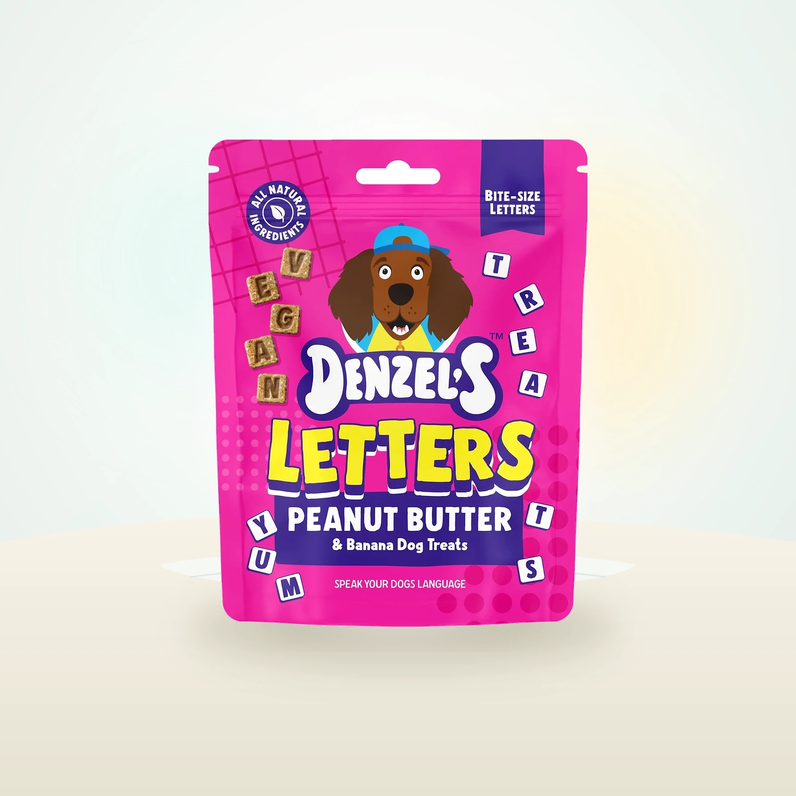 Denzel's Bites Letters Peanut Butter & Banana Dog Treats