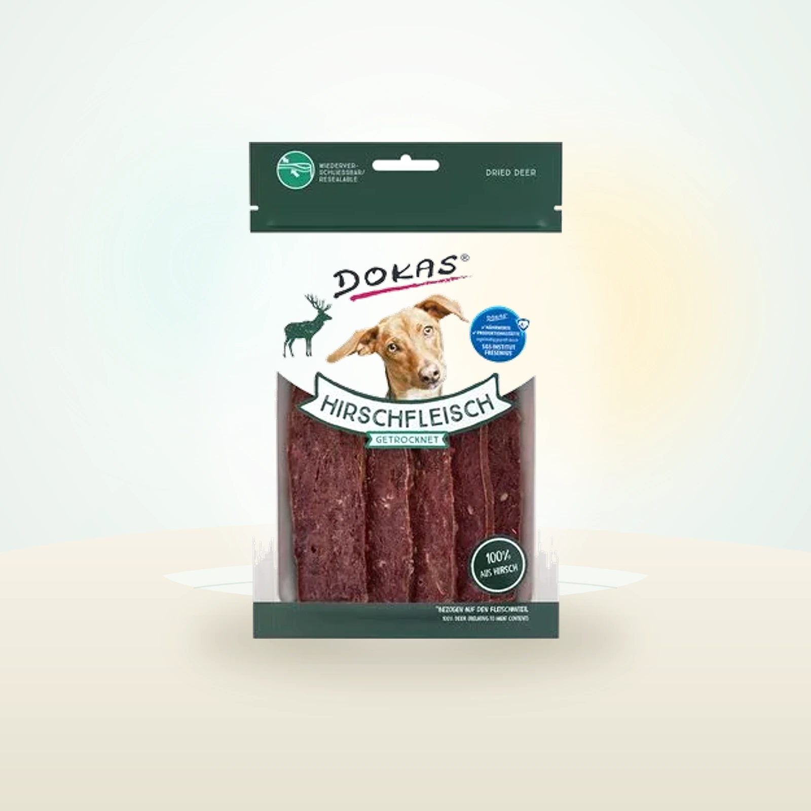 Dokas tiras de carne de ciervo deshidratada