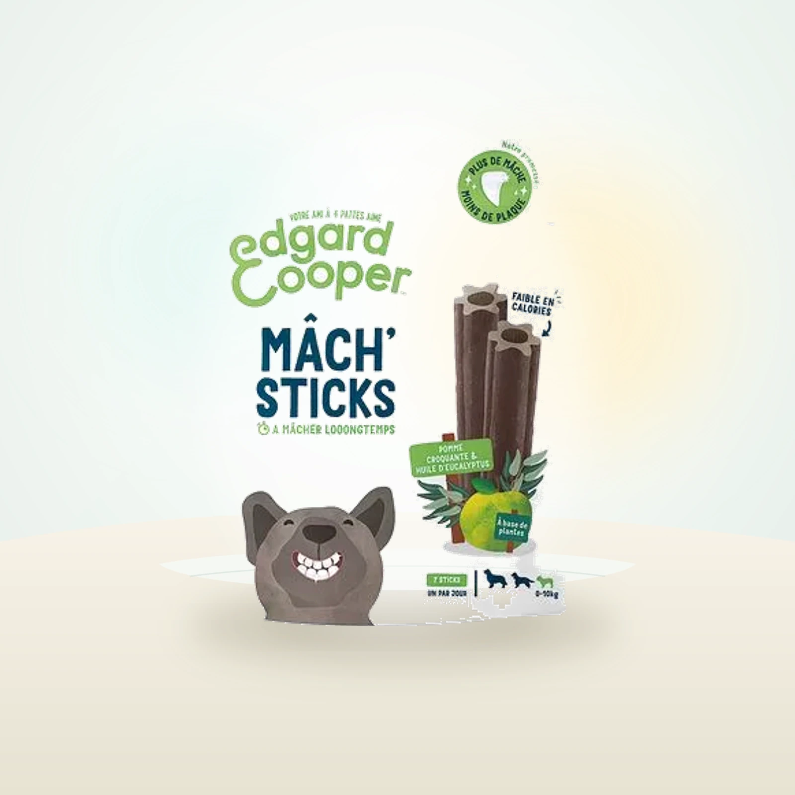 Edgard & Cooper Mâch' Sticks appel, eucalyptus voor honden
