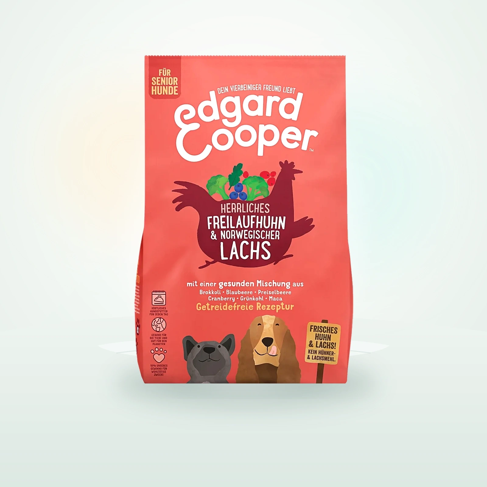 Edgard & Cooper Trockenfutter für Hunde, Adult, Frisches Freilandhuhn & norwegischer Lachs