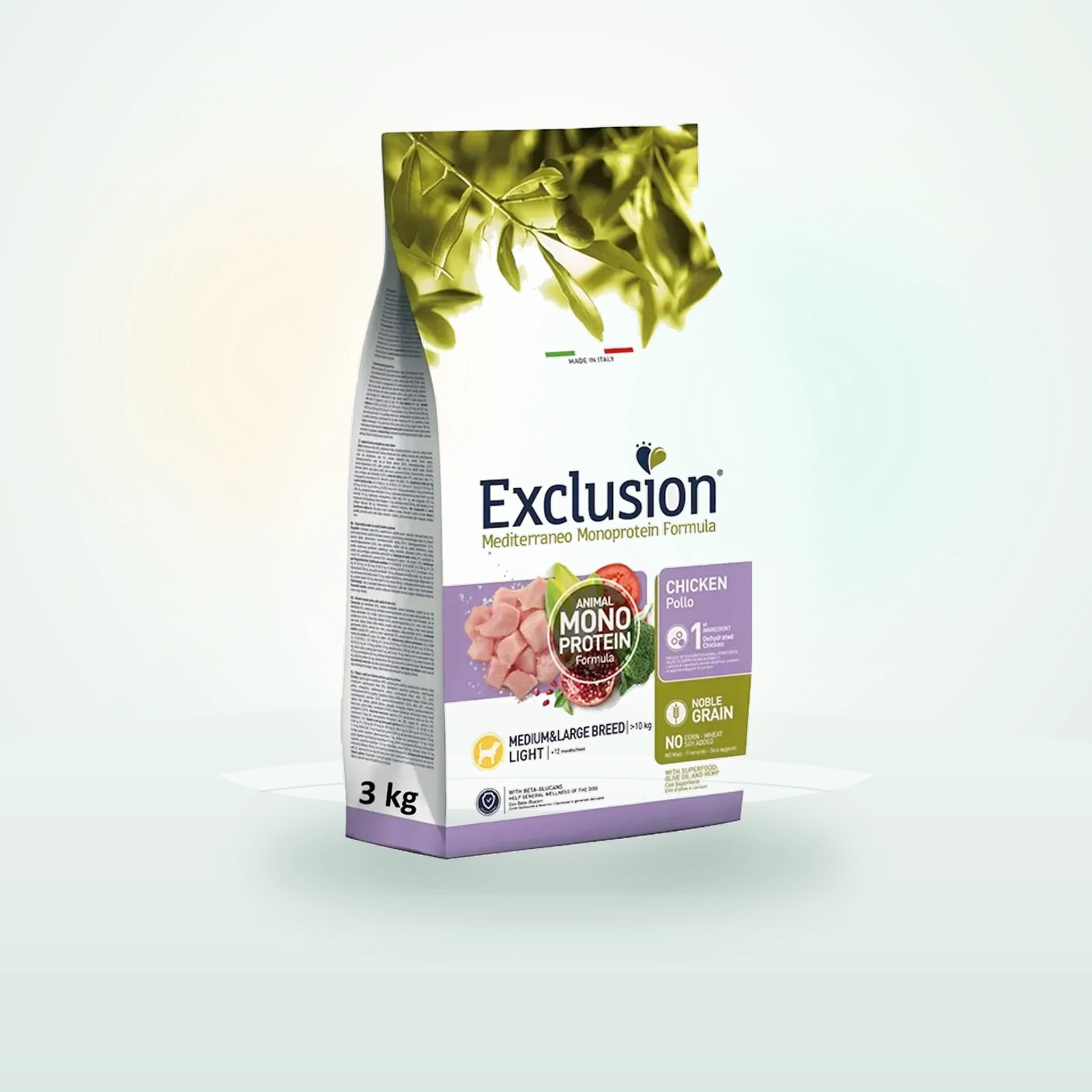 Exclusion Dog Mediterraneo Light Medium & Large Breeds Pollo