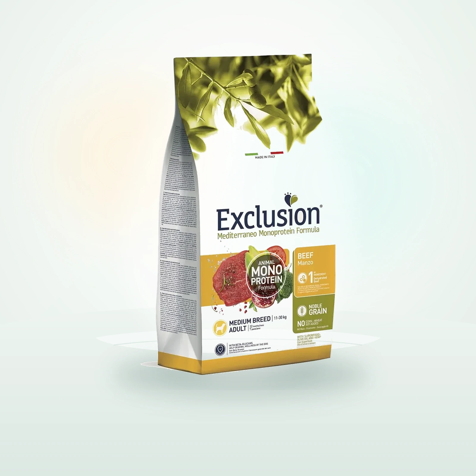 Exclusion Dog Mediterraneo Monoprotein Medium Adult al Manzo