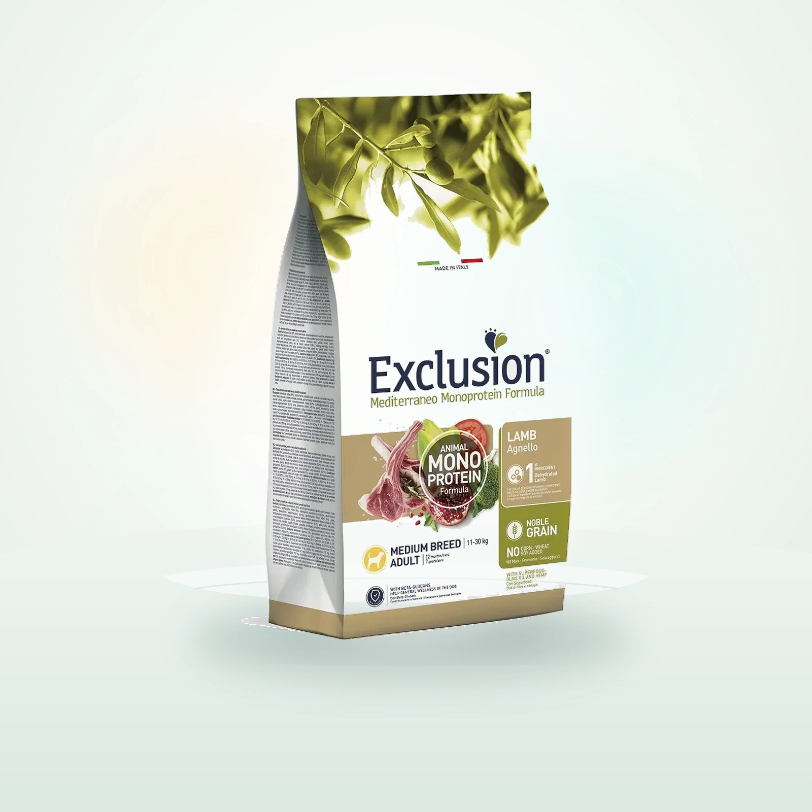 Exclusion Dog Mediterraneo Monoprotein Medium Adult all'Agnello