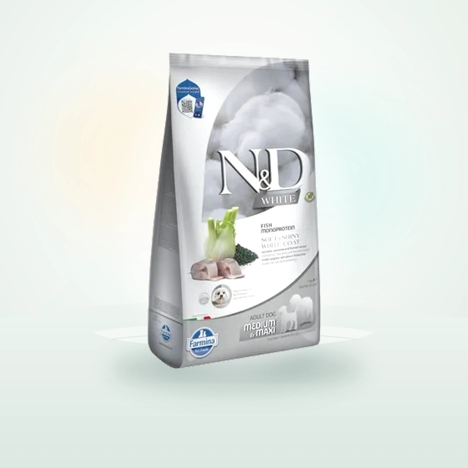 Farmina N&D Dog Adult Medium/Maxi lubina blanca, hinojo y espirulina