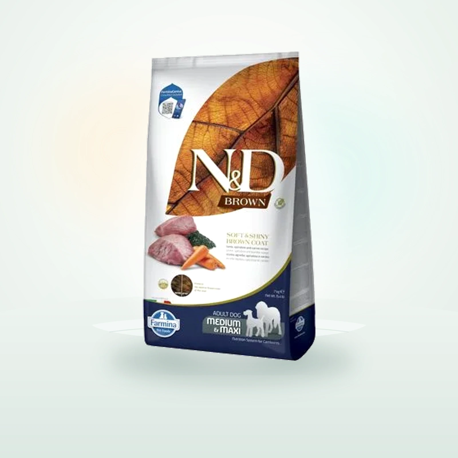 Farmina N&D Dog Brown Adult Medium & Maxi con cordero, zanahoria y espirulina