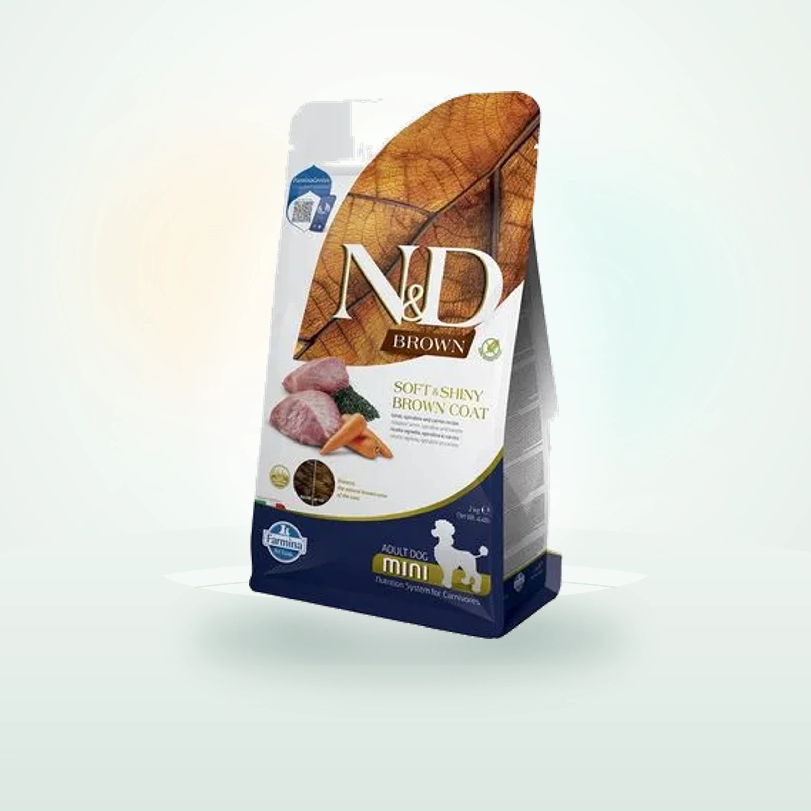 Farmina N&D Dog Brown Adult Mini con cordero, zanahoria y espirulina