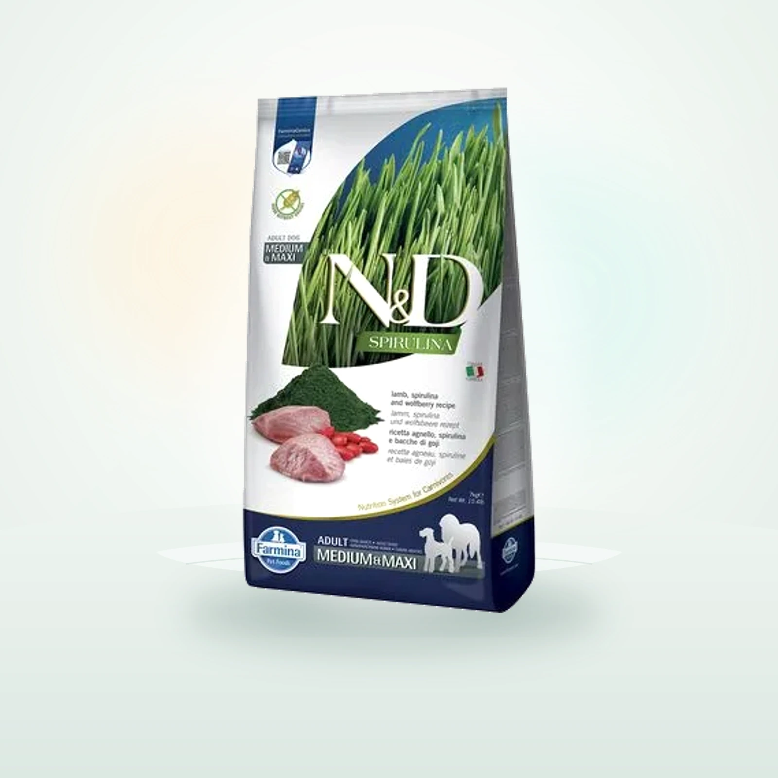 Farmina N&D Dog Spirulina Adult Medium/Maxi con cordero