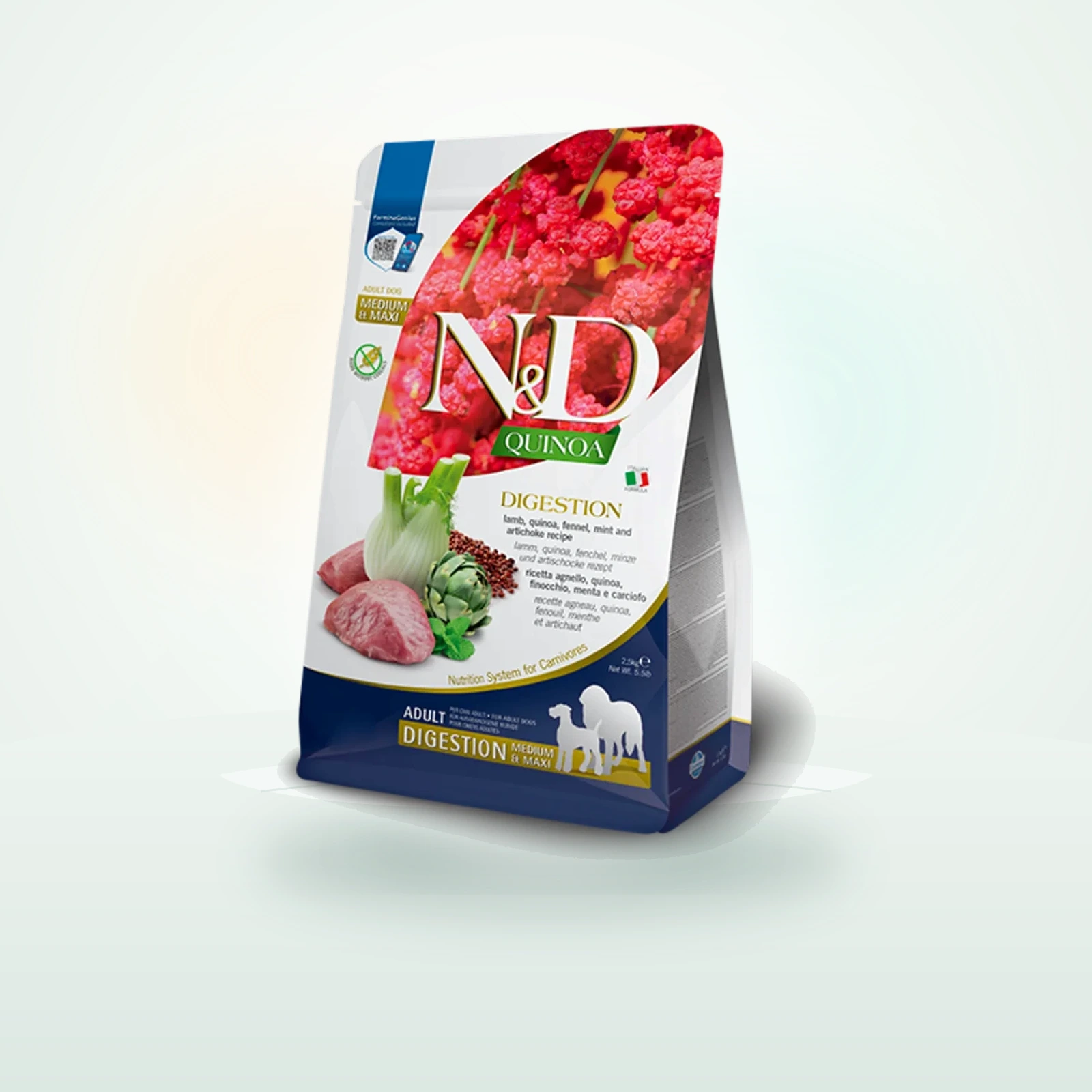 Farmina N&D Quinoa Digestion Lamb Medium & Maxi Adult Dry Dog Food