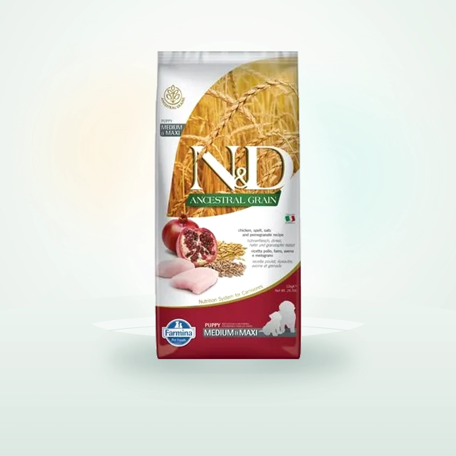 Farmina N&D Ancestral Grain Puppy Medium & Maxi con pollo y granada