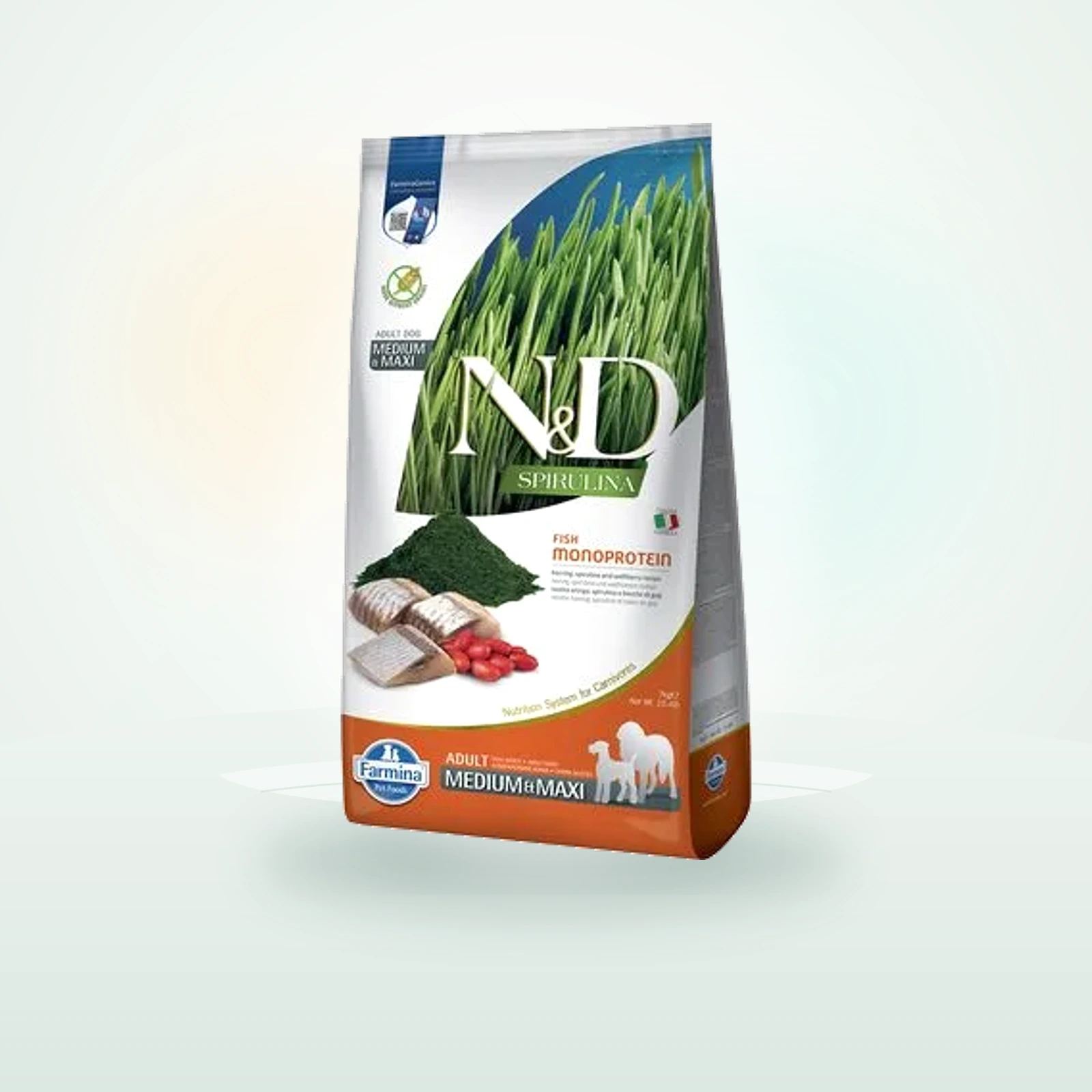 Farmina N&D Dog Spirulina Adult Medium/Maxi mit Hering