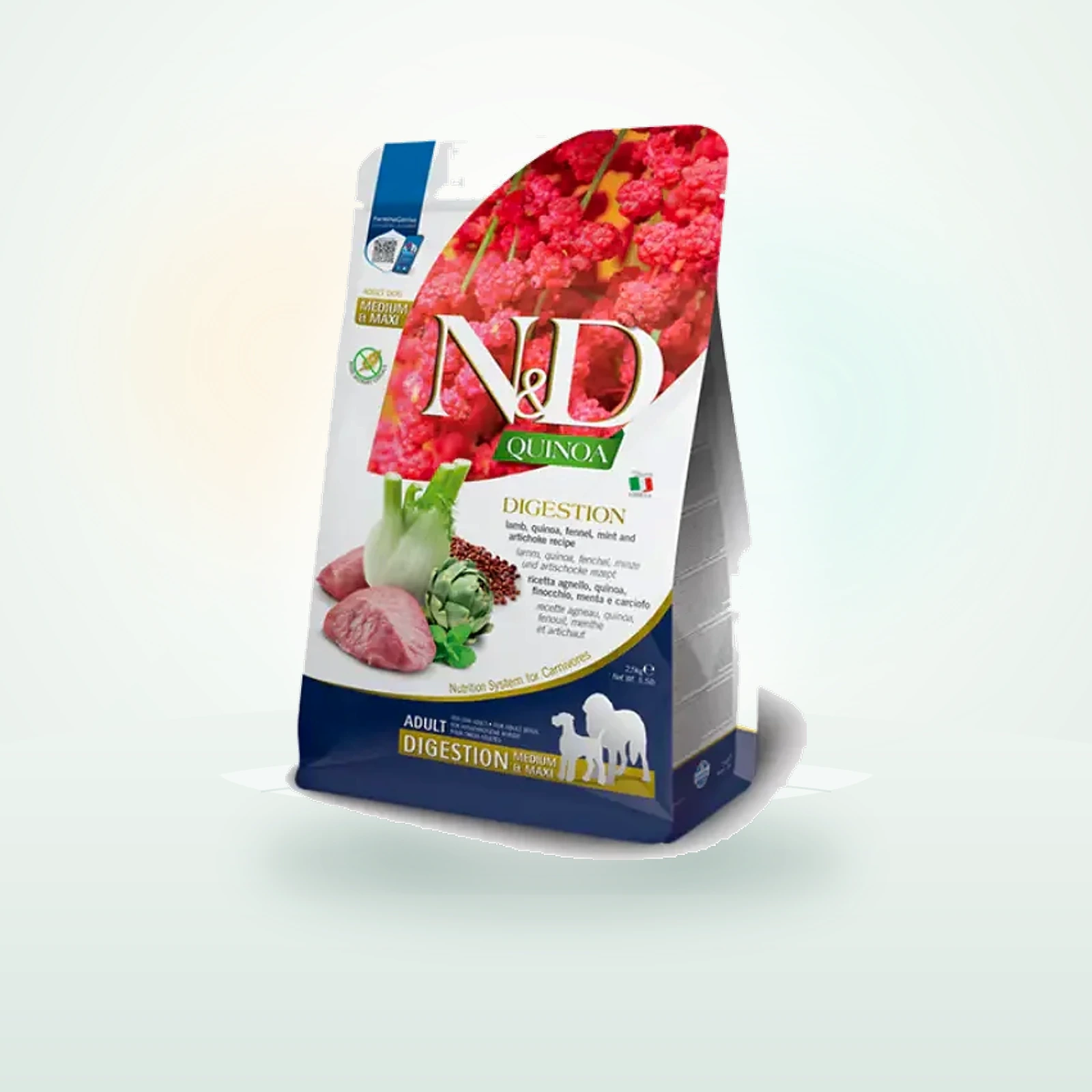 Farmina N&D Quinoa Grain Free Farmina N&D Quinoa Canine Digestion Medium/Maxi Breeds Agnello con finocchio