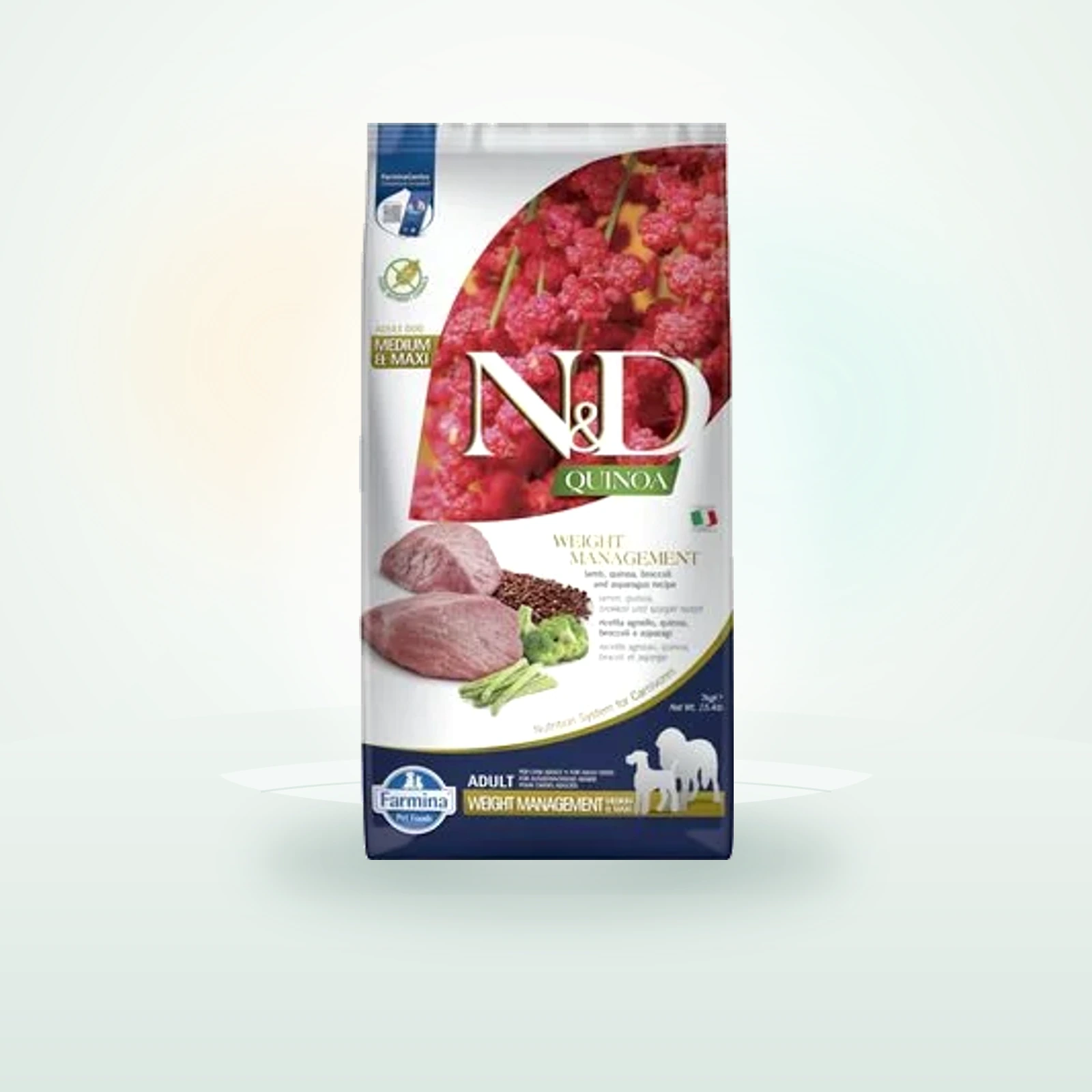 Farmina N&D Quinoa Weight Management Lamb, Quinoa, Broccoli & Asparagus Dog