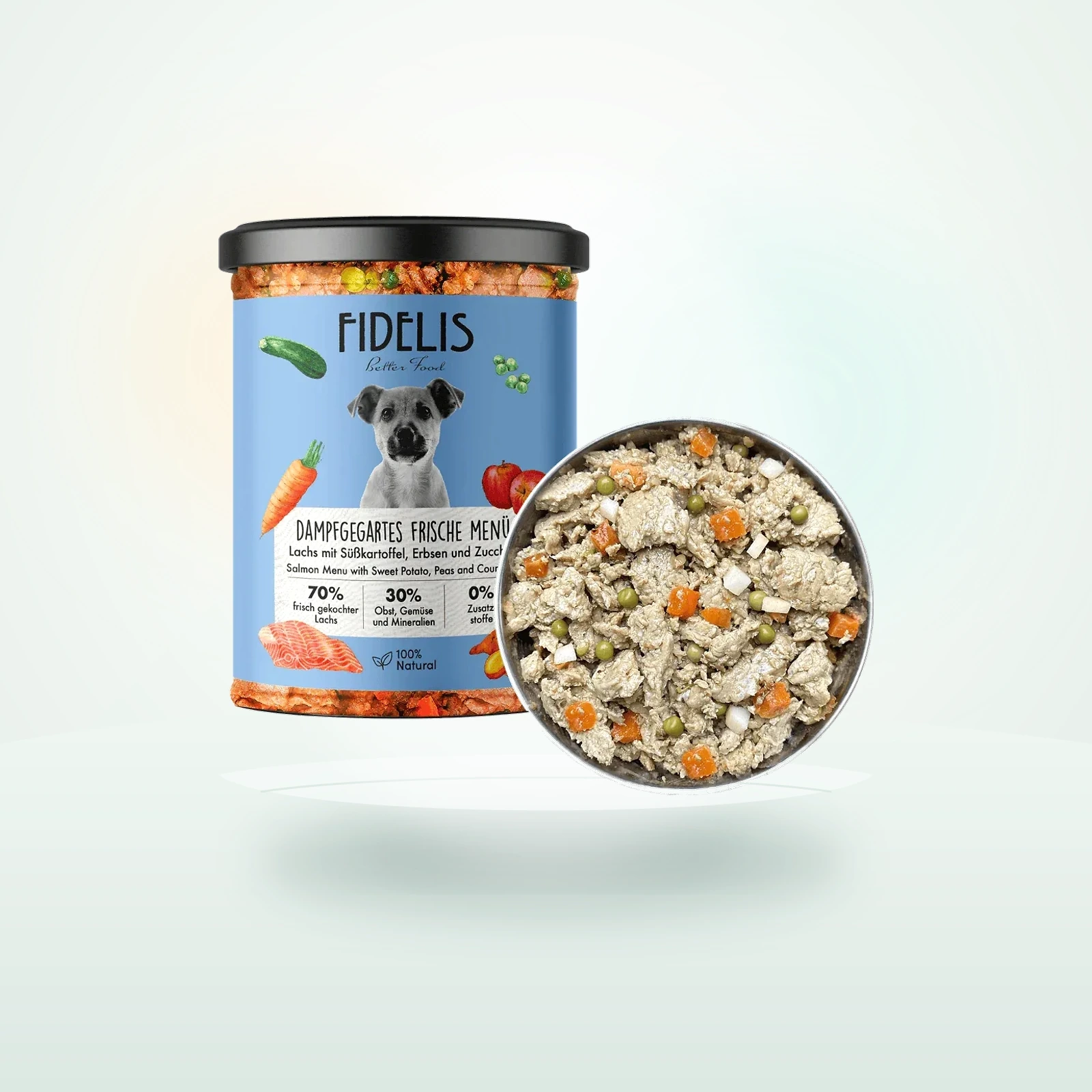 Fidelis Cooked Salmon Menu Wet Food Jar