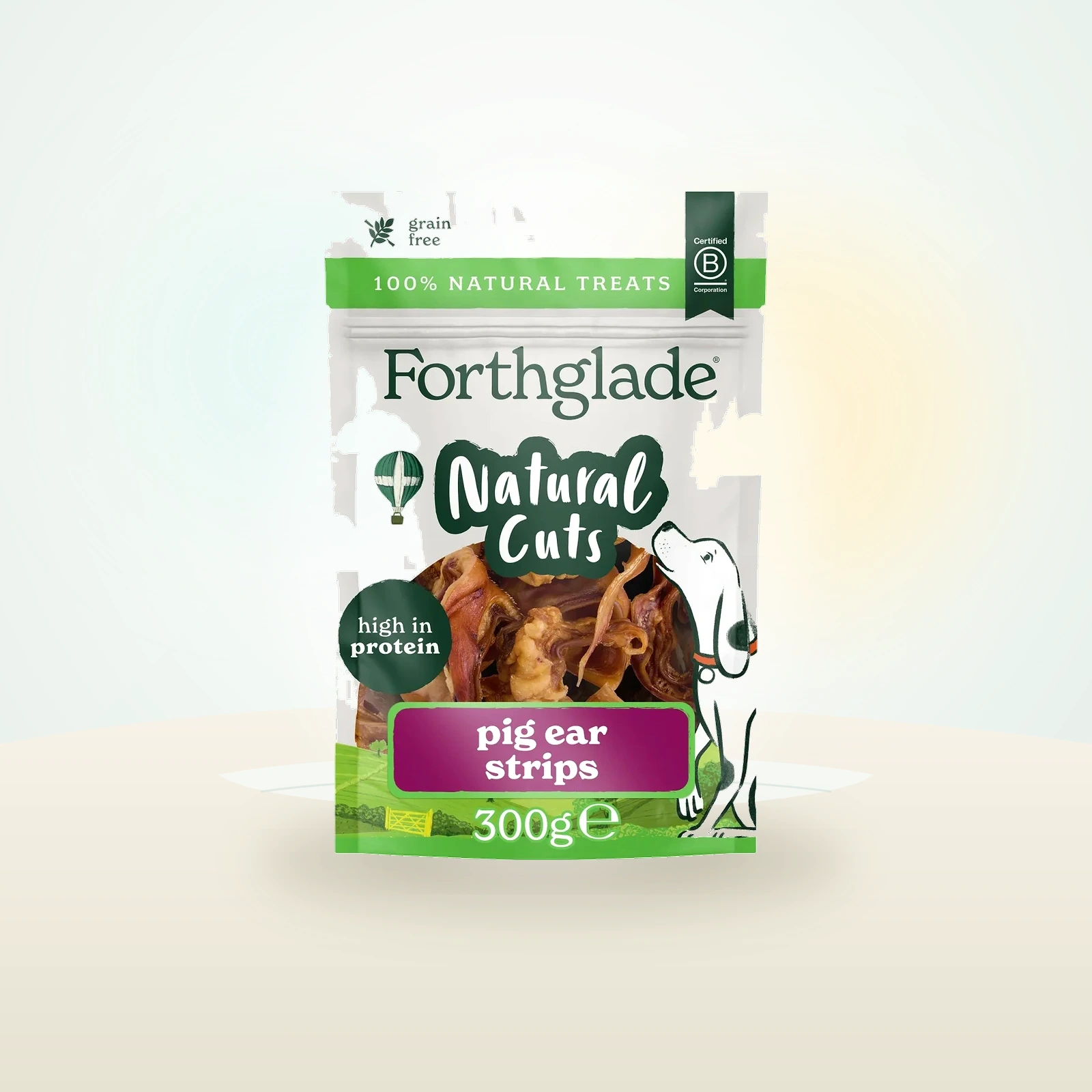 Forthglade Natural Cuts Air Dried Pigs Ear Strips - Meaty Dog Treats