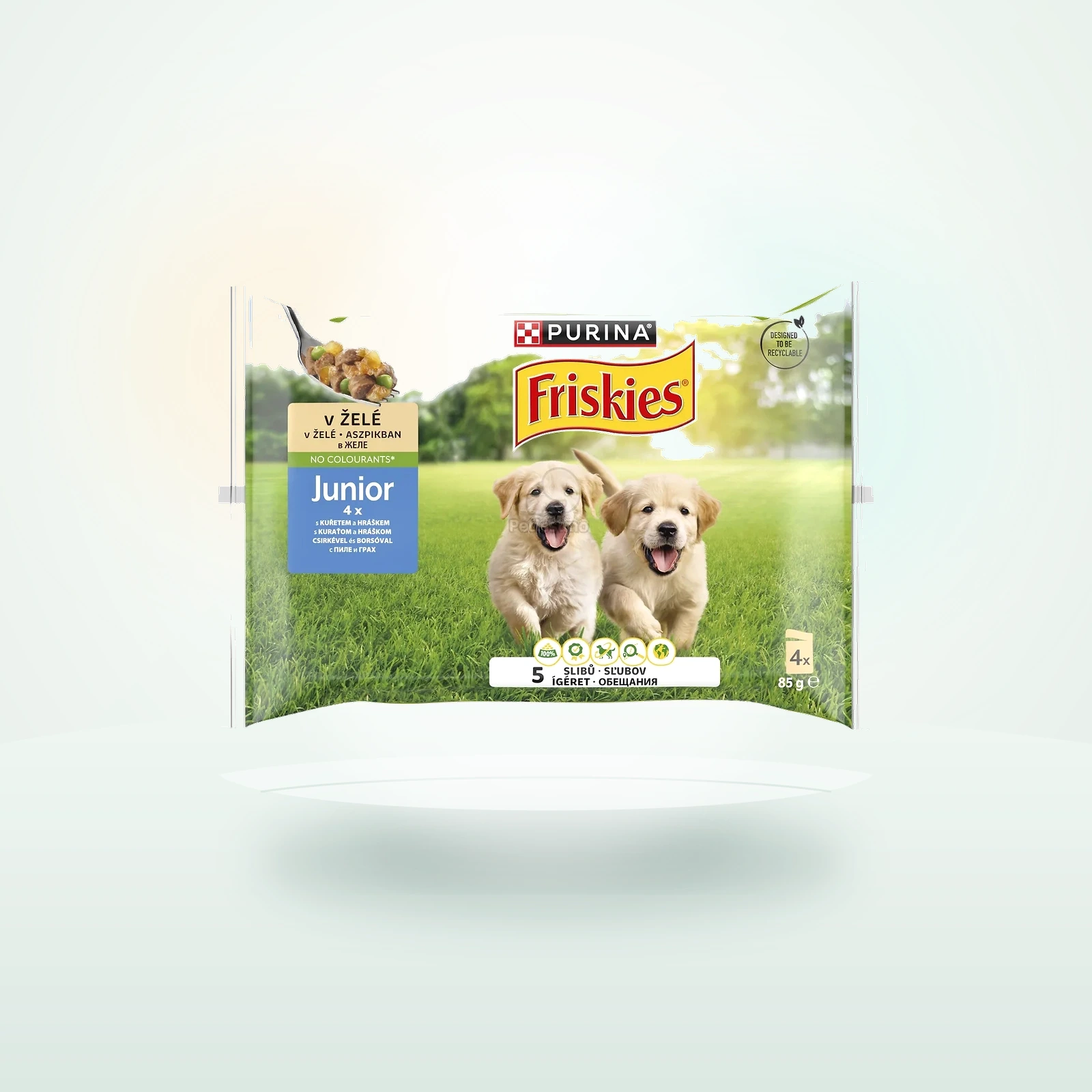 Friskies Junior aszpikos nedves kutyaeledel - csirke & borsó