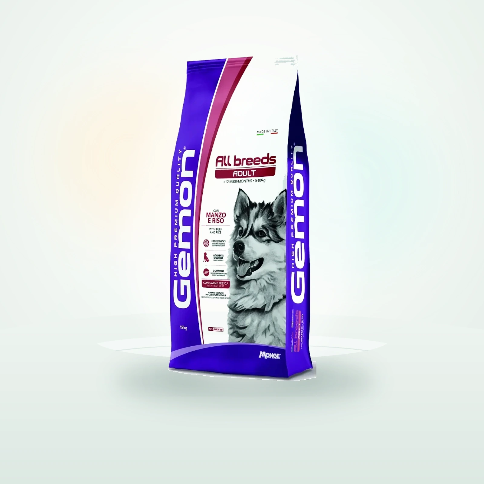 Gemon Cane Adult All Breeds Manzo e Riso