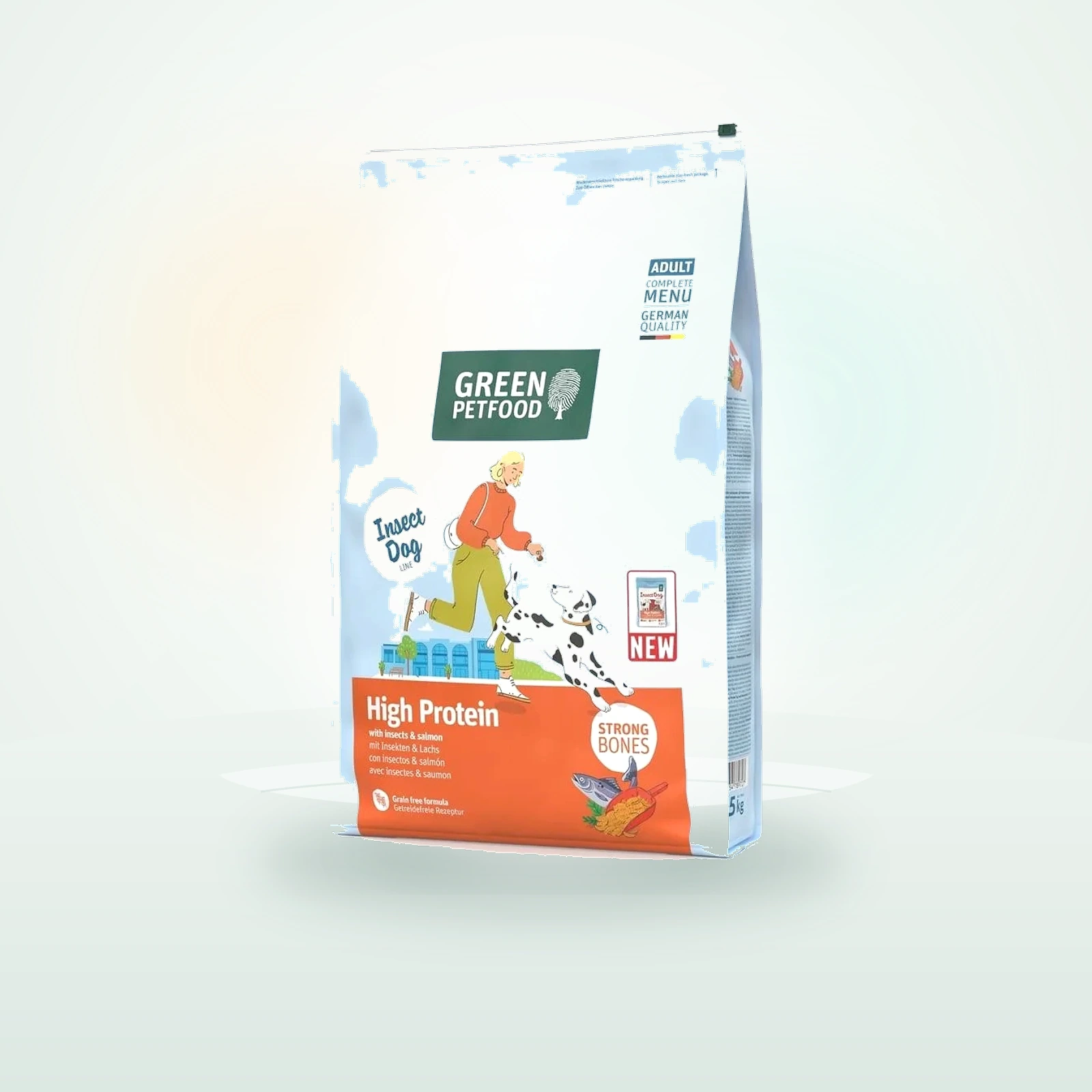 GREEN PETFOOD InsectDog with Salmon High Protein z białkiem owadów i łososiem dla aktywnych psów