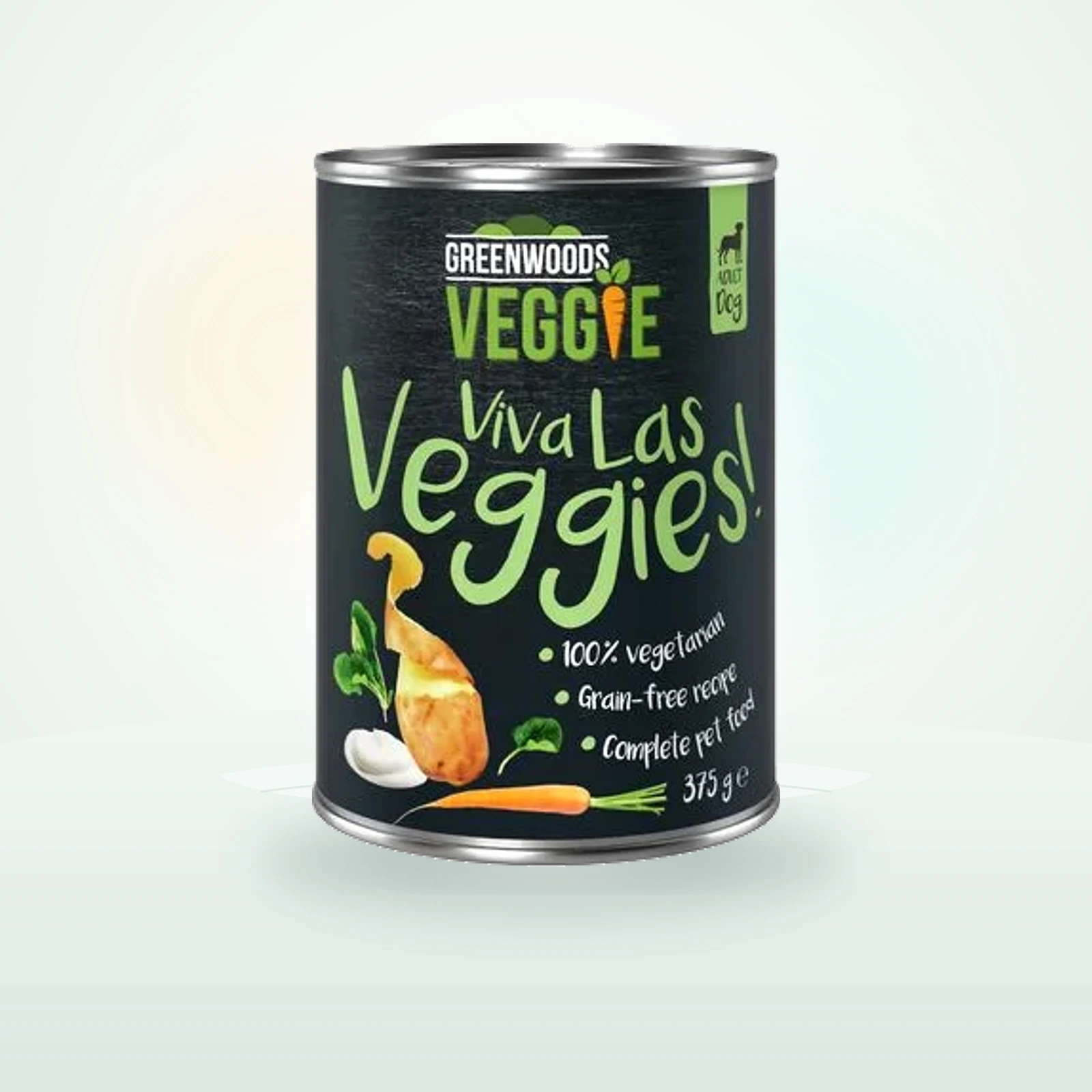 Greenwoods Veggie com iogurte, batatas, cenouras e espinafres