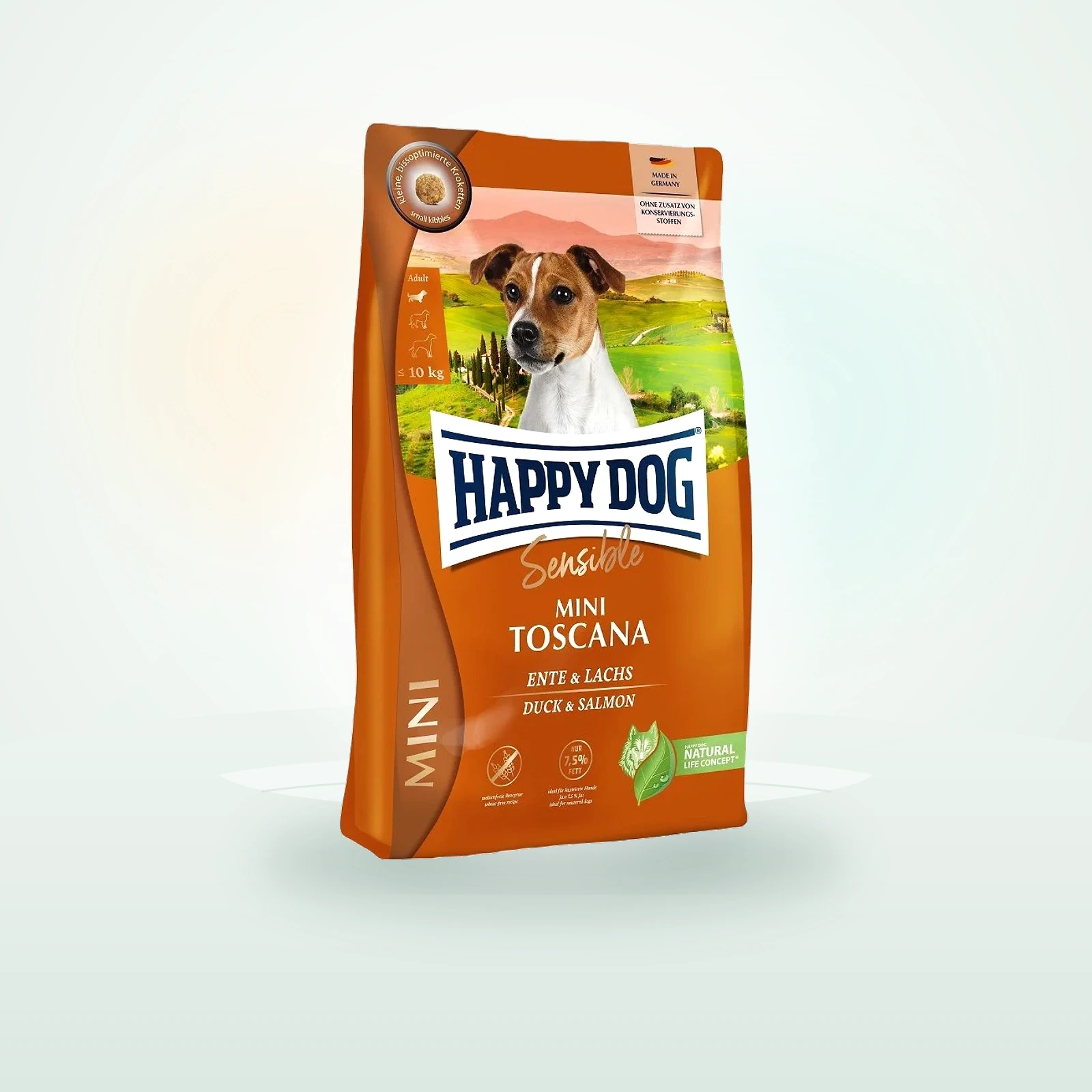 Happy Dog Sensible Mini Toscana kaczka z łososiem