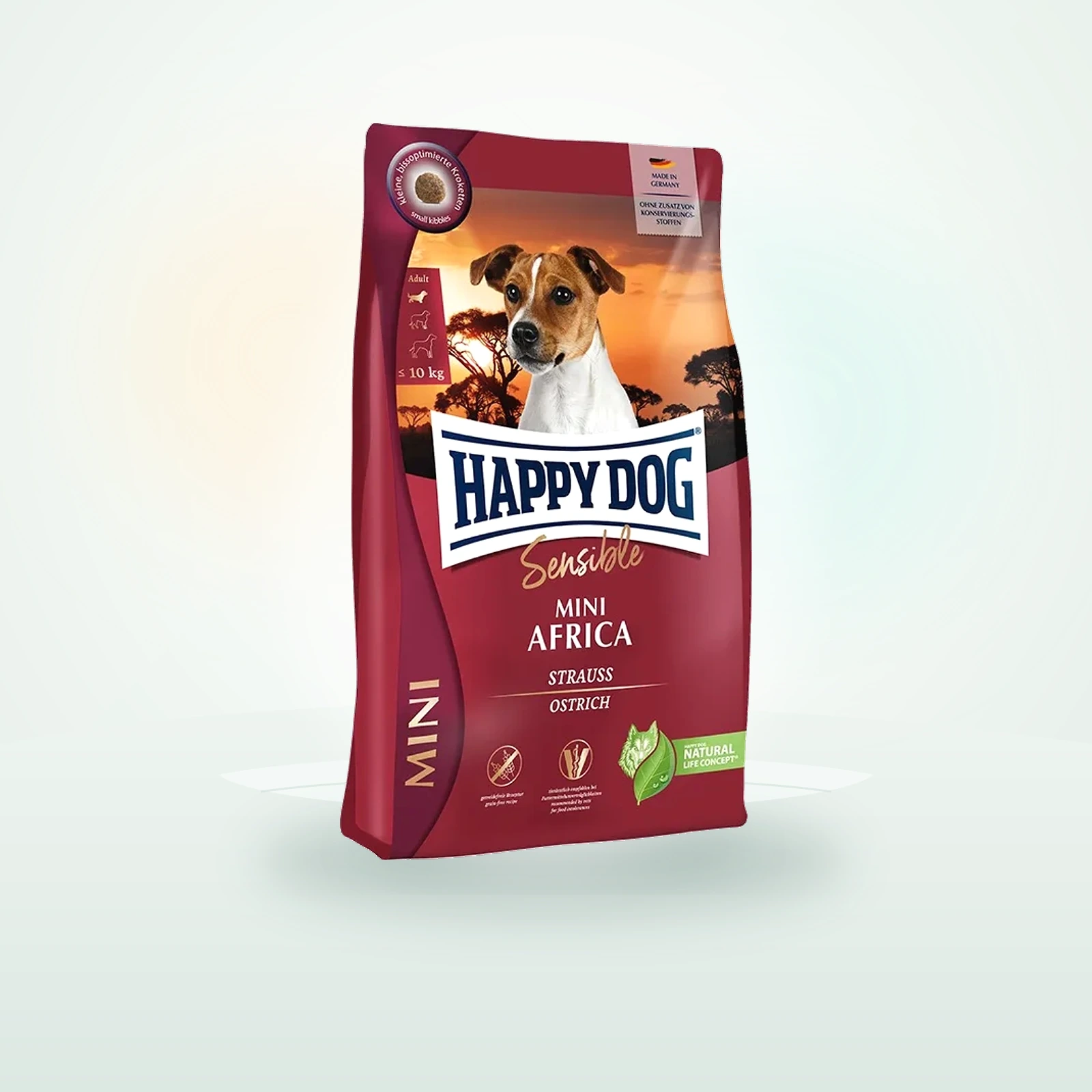 Happy Dog Sensible Trockenfutter Hund Adult, Mini Africa