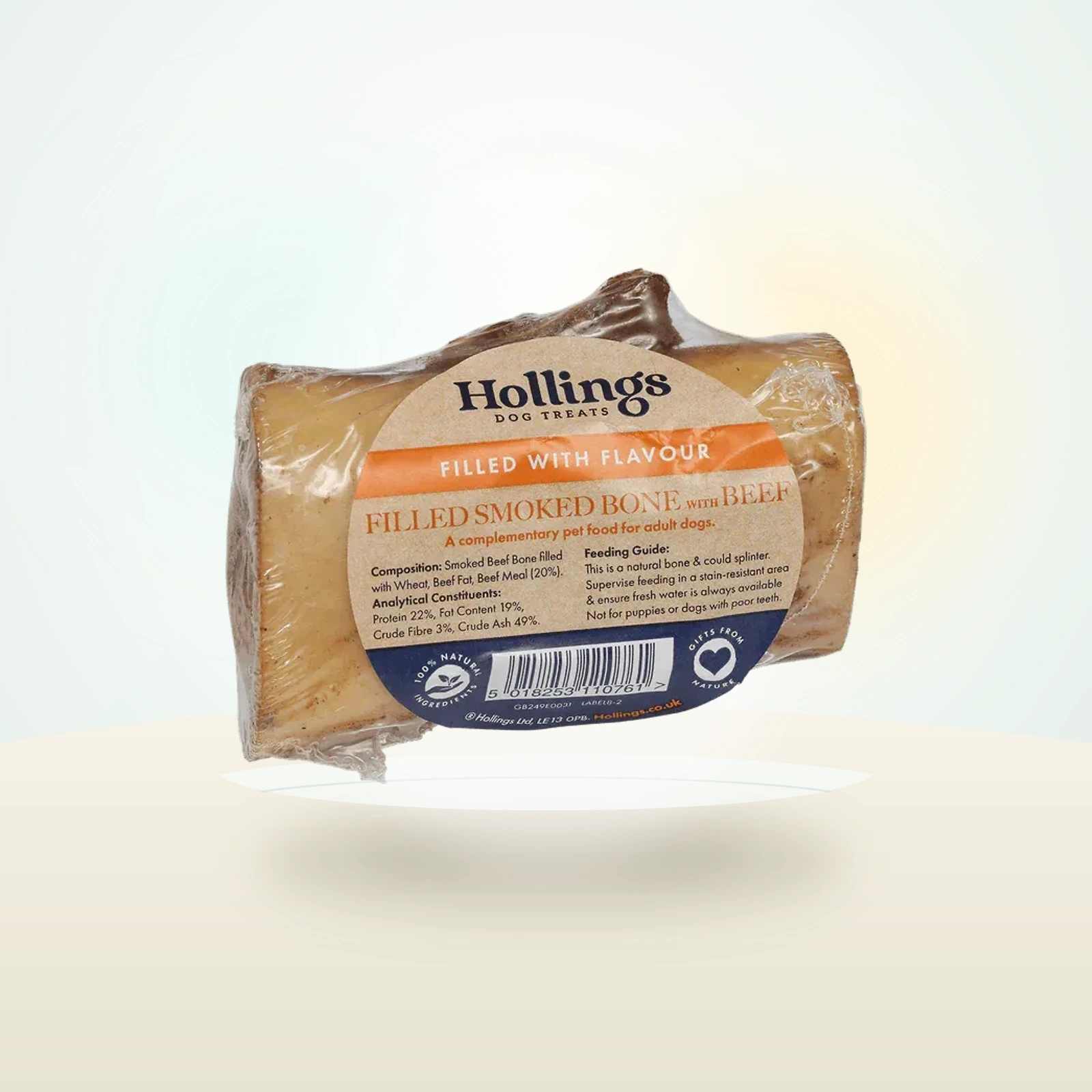 Hollings Smoked Filled Beef Bone for Dogs Natural Treat