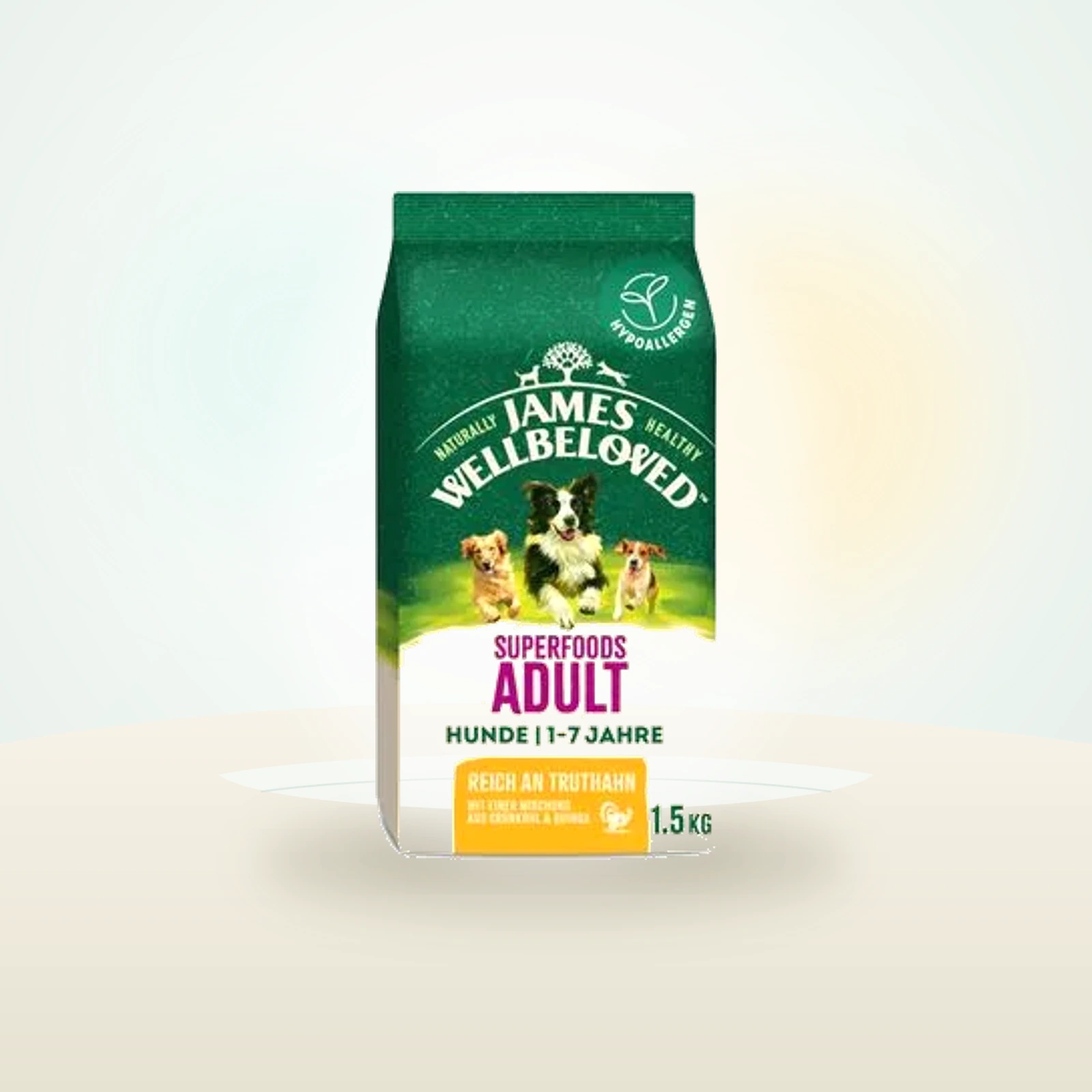 James Wellbeloved Superfoods Adult Dog Hypoallergenic Kalkun med grønkål og quinoa