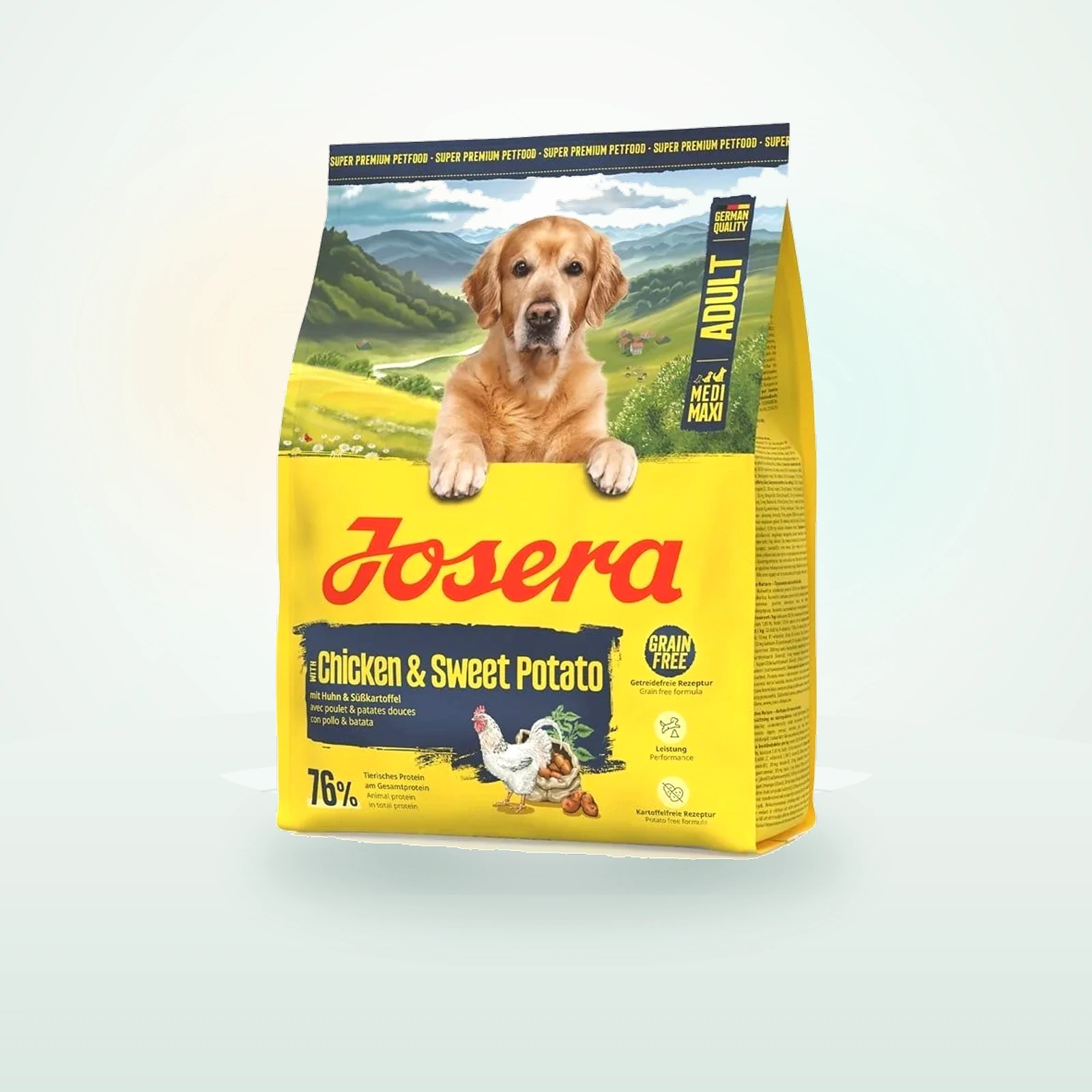 Josera Adult Chicken and Sweet Potato bezzbożowa karma dla aktywnych psów
