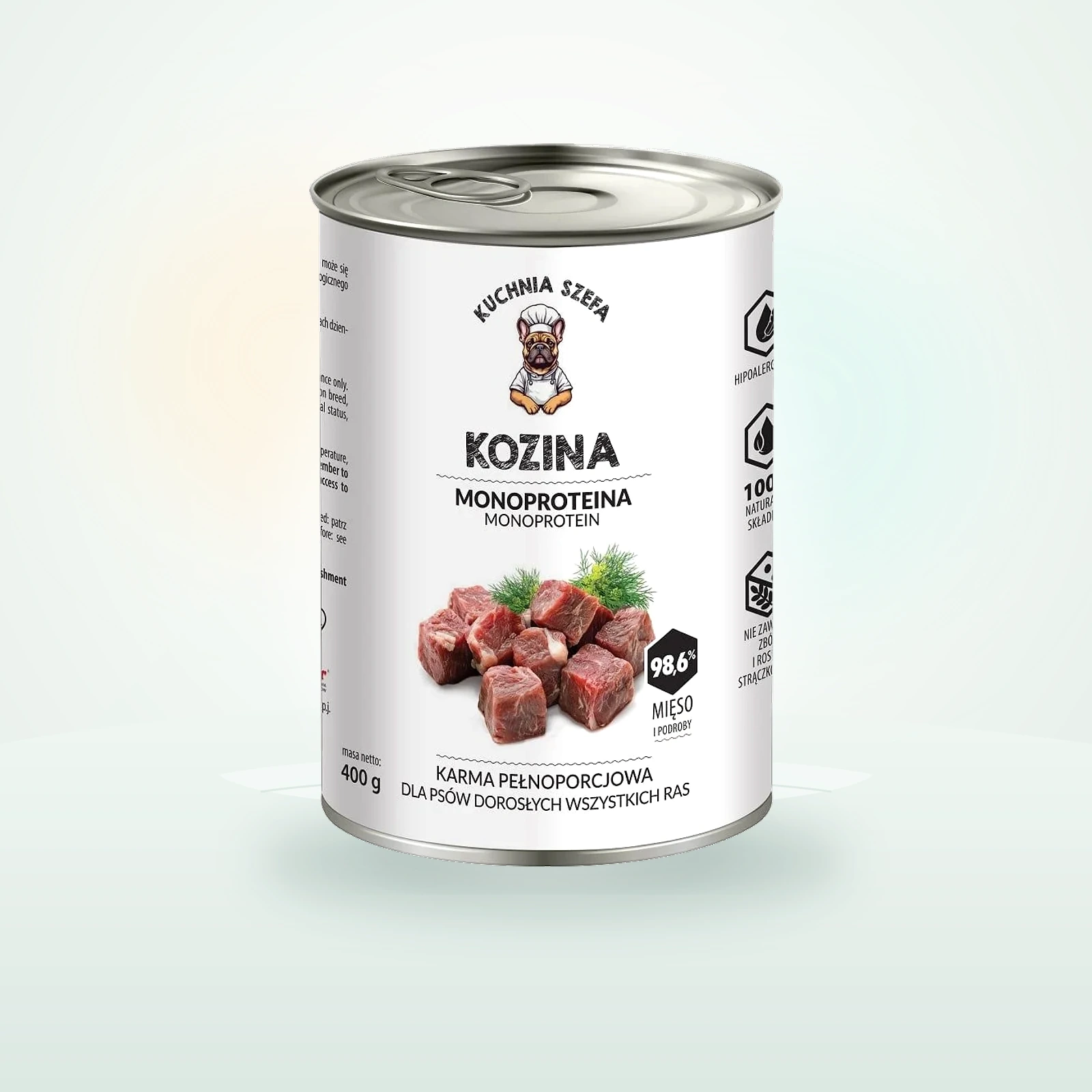 KUCHNIA SZEFA Kozina Monoproteinowa karma dla psów wszystkich ras
