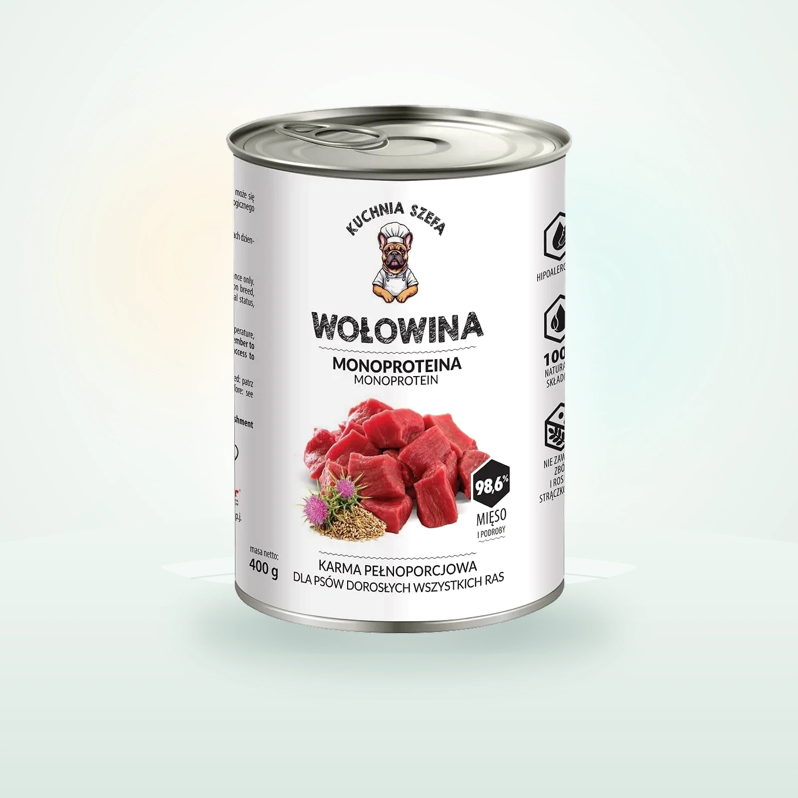 KUCHNIA SZEFA Wołowina Monoproteinowa karma dla psów wszystkich ras