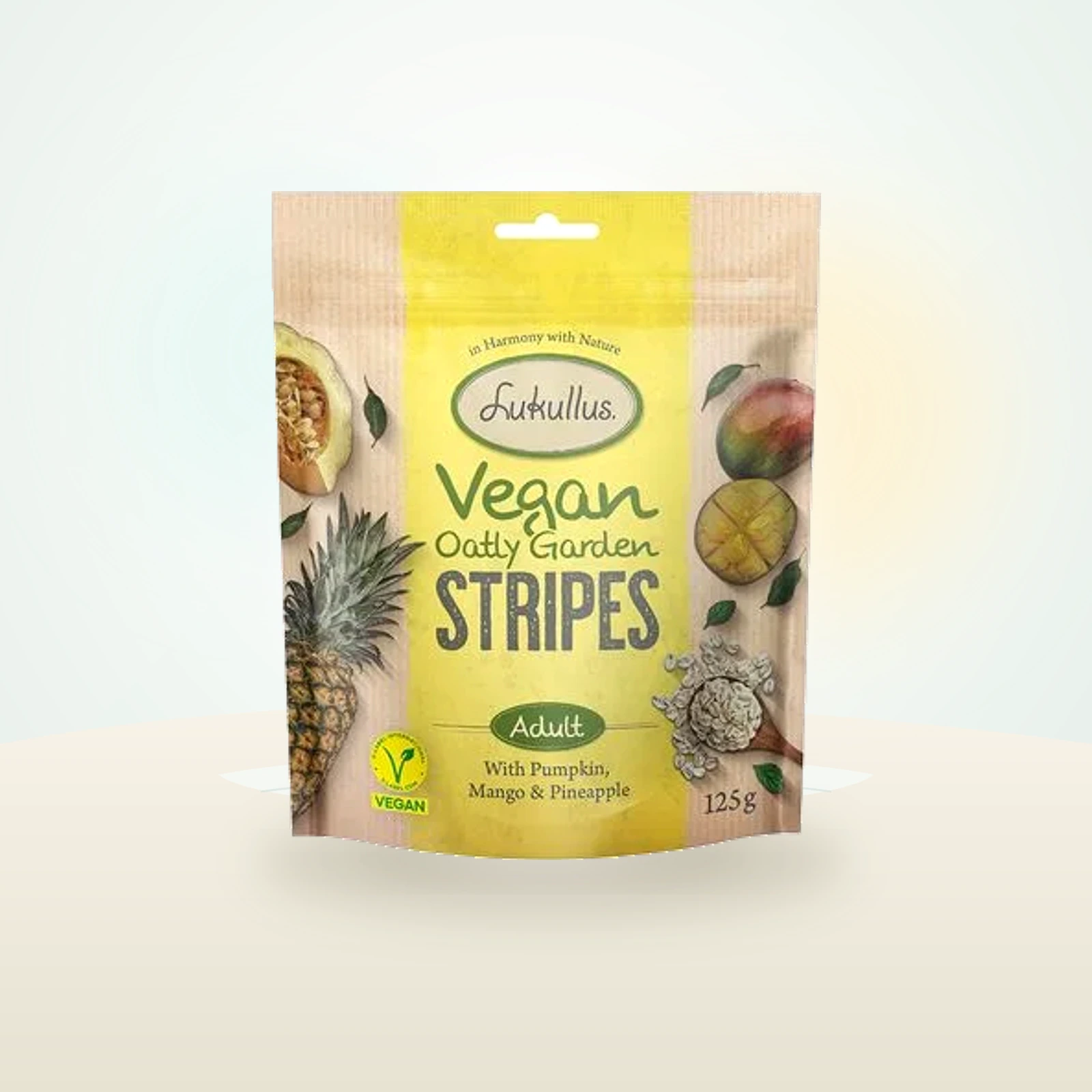 Lukullus Vegan Stripes con calabaza, mango y piña