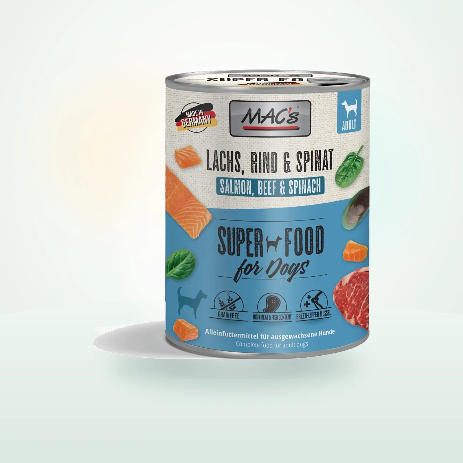 MAC's Nourriture humide pour chien MAC Adult Saumon, pâtes et épinards
