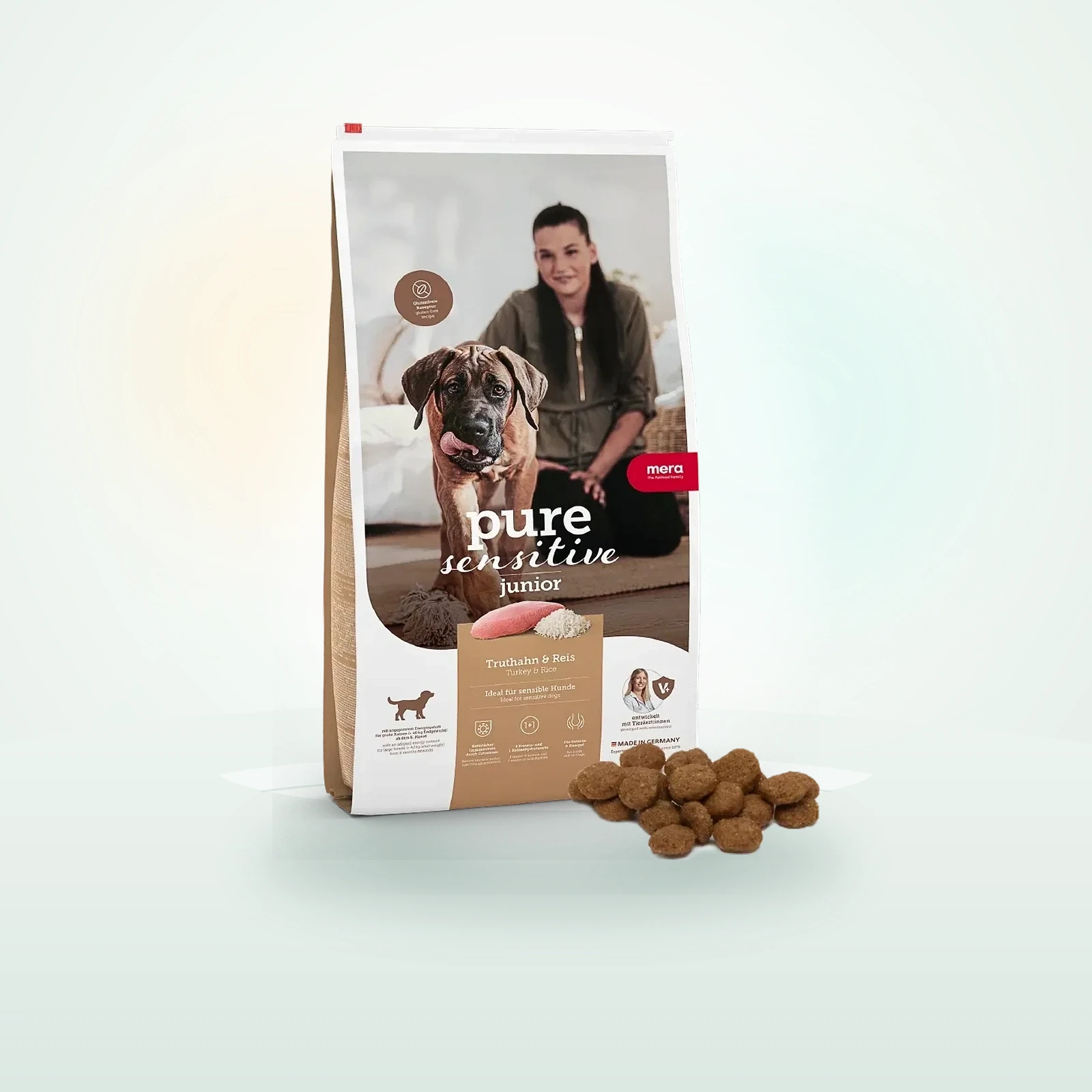 MERA mera pure sensitive Junior Turkey & Rice, food for young dogs