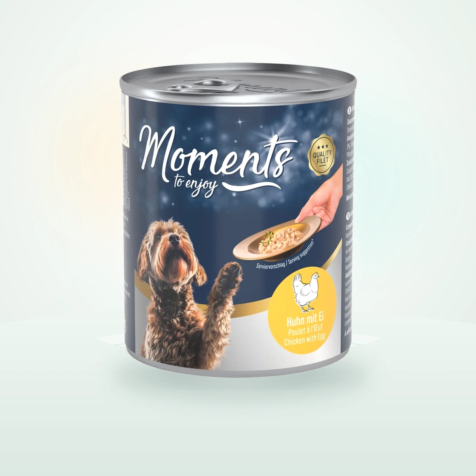 MOMENTS Nassfutter Hund, Adult, Huhn mit Ei