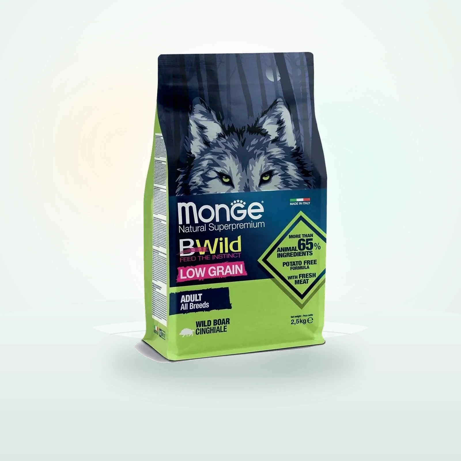 Monge BWild Low Grain All Breeds Cane Adult Cinghiale
