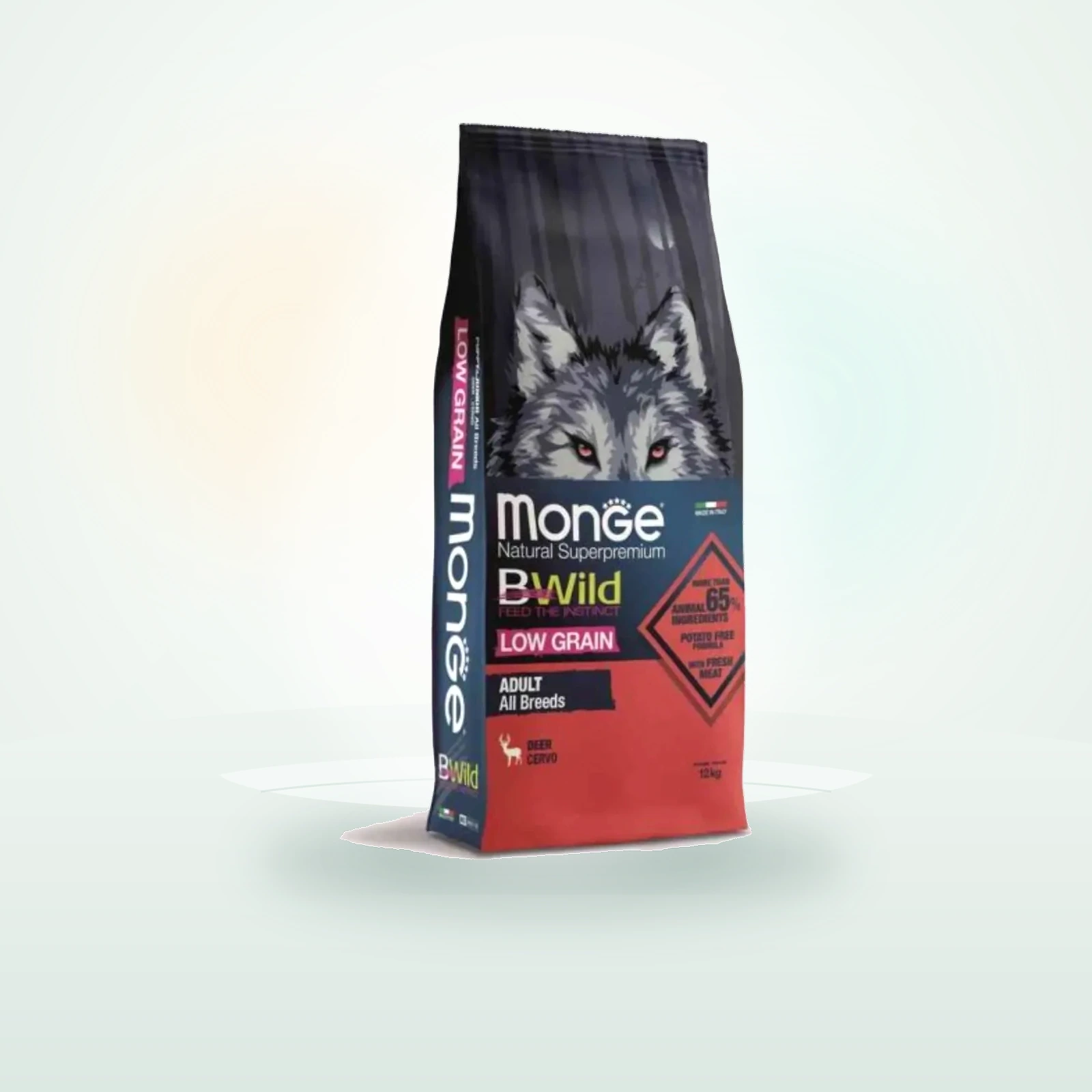 Monge Natural Superpremium BWild Low Grain Adult All Breeds con Cervo