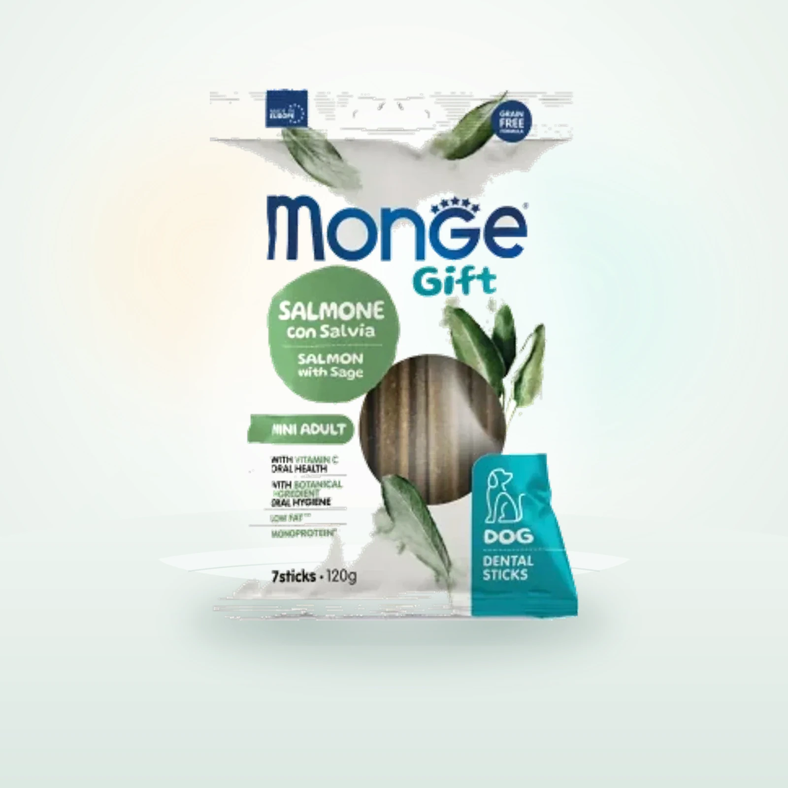 Monge Natural Superpremium Gift Mini Dog Salmone con Salvia dental Sticks