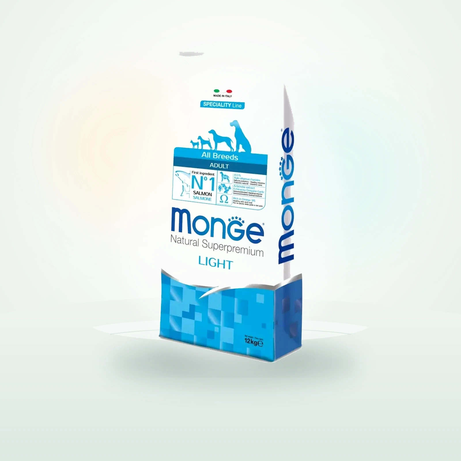 Monge Natural Superpremium Light Dog Adult All Breeds con Salmone