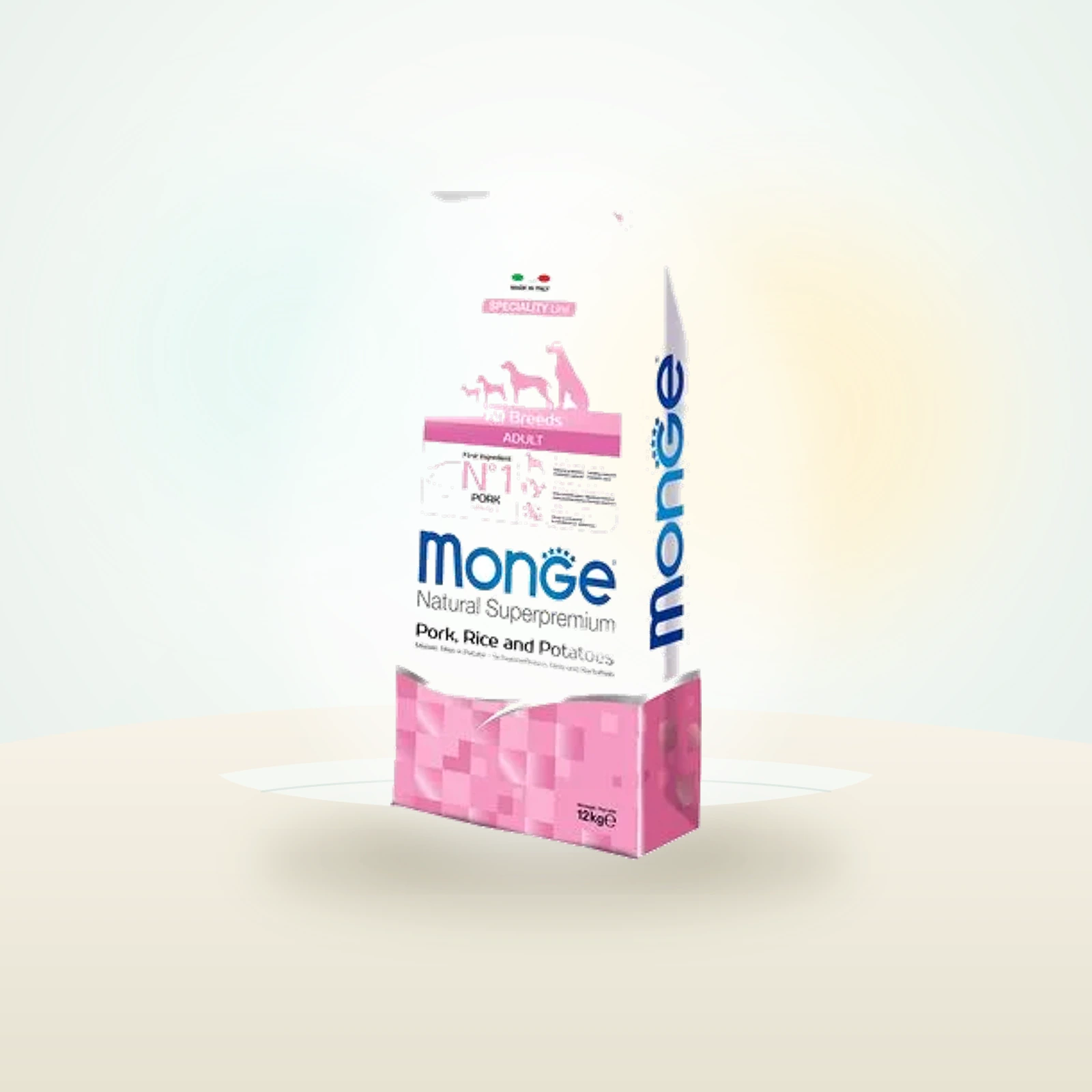 Monge Superpremium All Breeds Adult Svinekød, ris og kartoffel