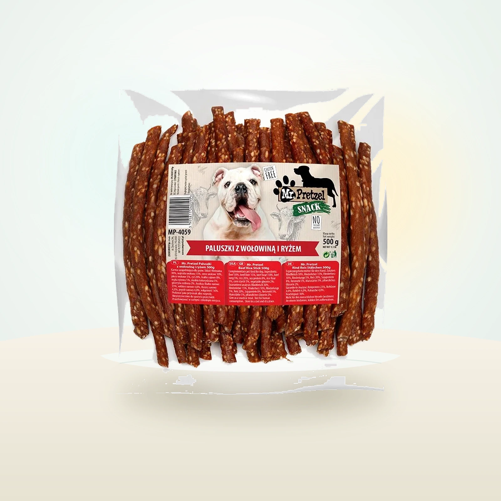 MR. PRETZEL Paluszki z wołowiny i ryżu przysmak dla psa