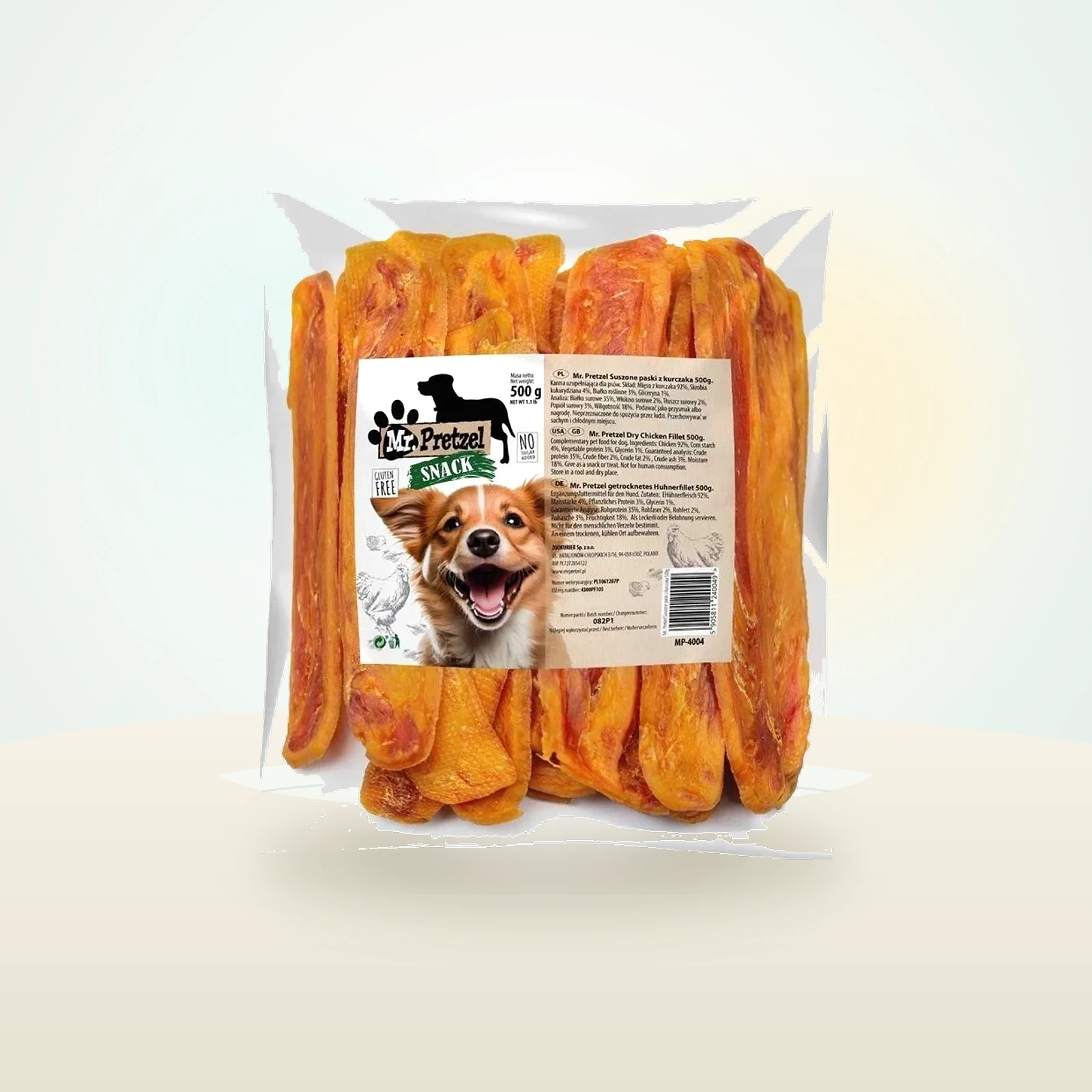 MR. PRETZEL Suszone paski z kurczaka przysmak dla psa