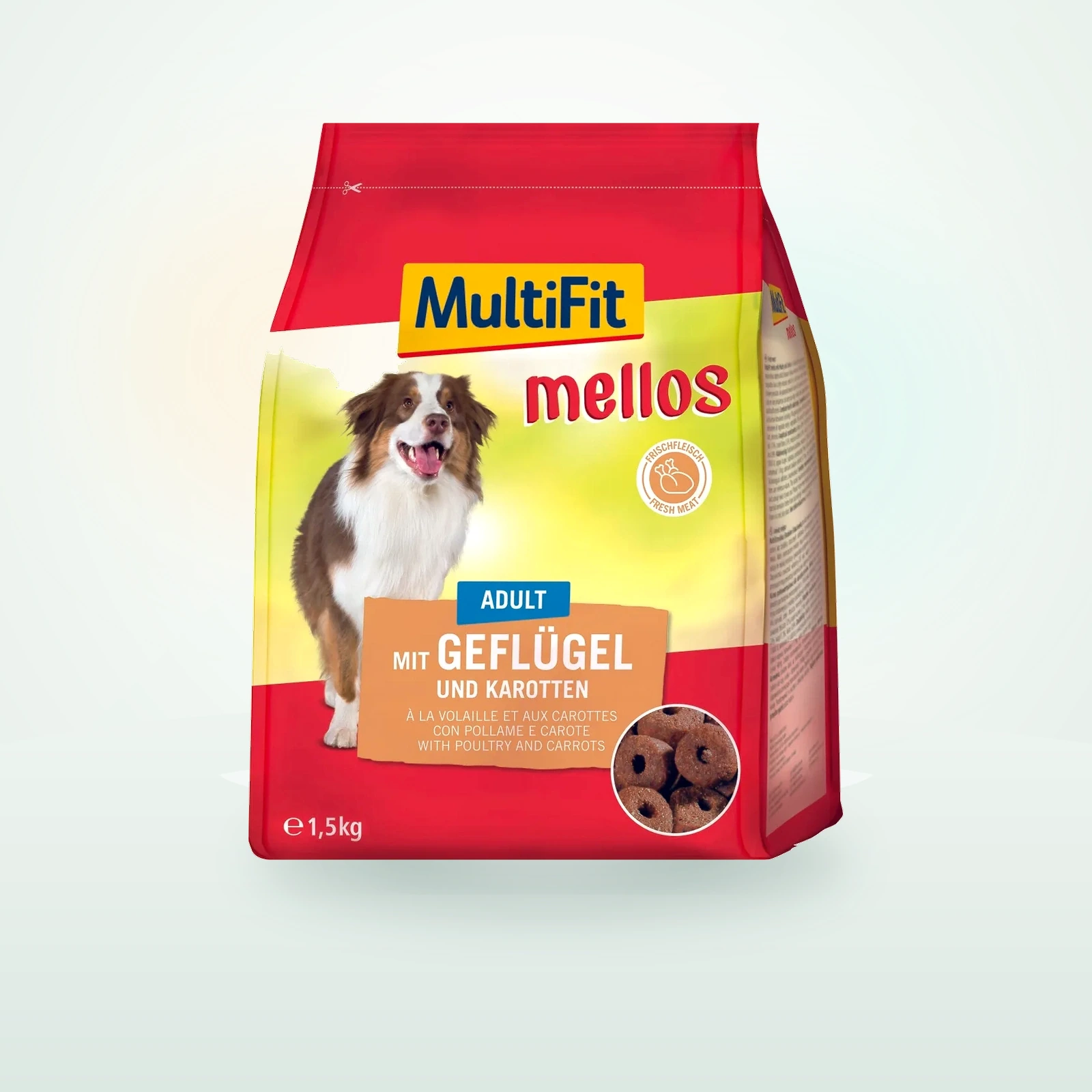 MultiFit Mellos Trockenfutter Hund Adult, Geflügel und Karotten