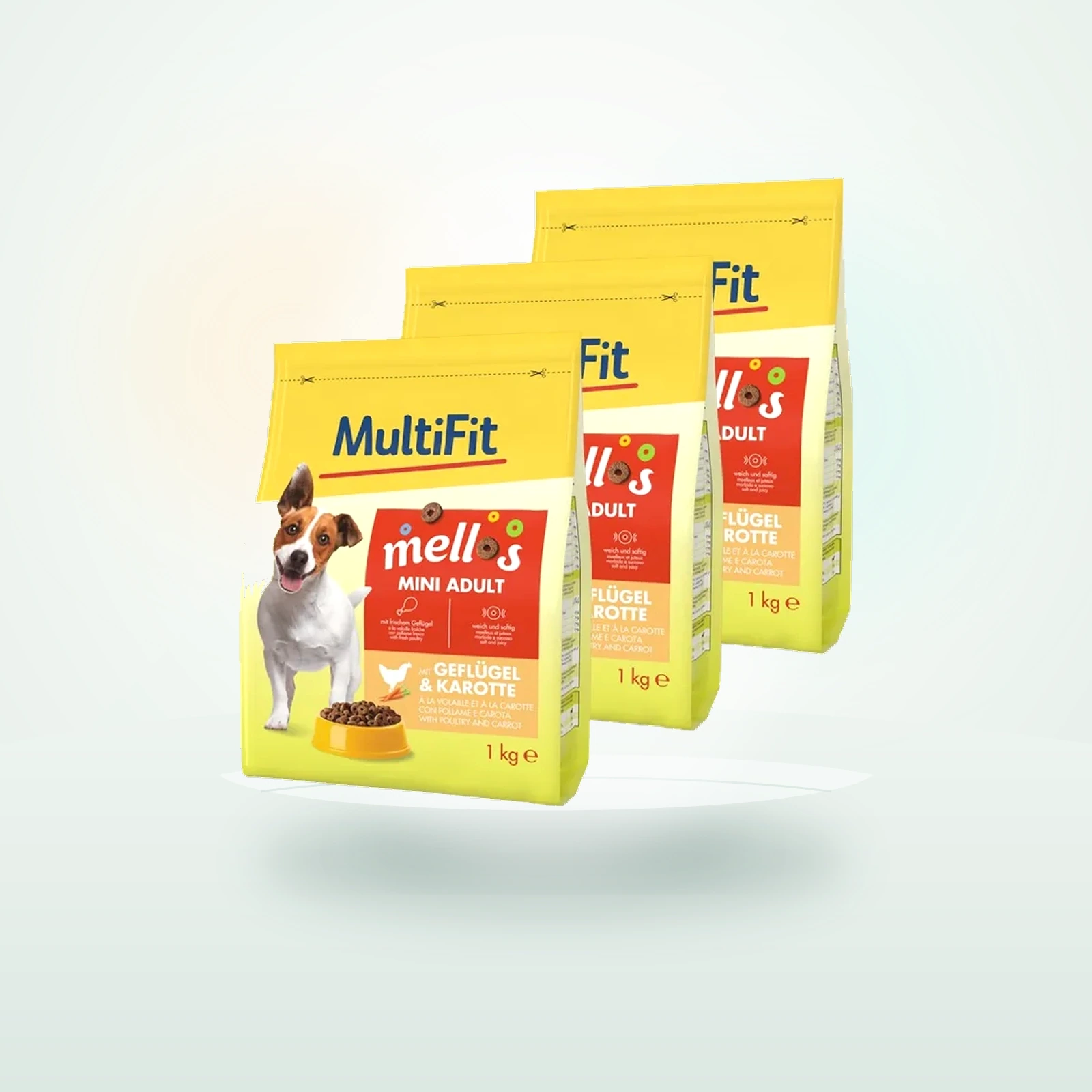 MultiFit Mellos Trockenfutter Hund Adult, Mini, Geflügel und Karotten