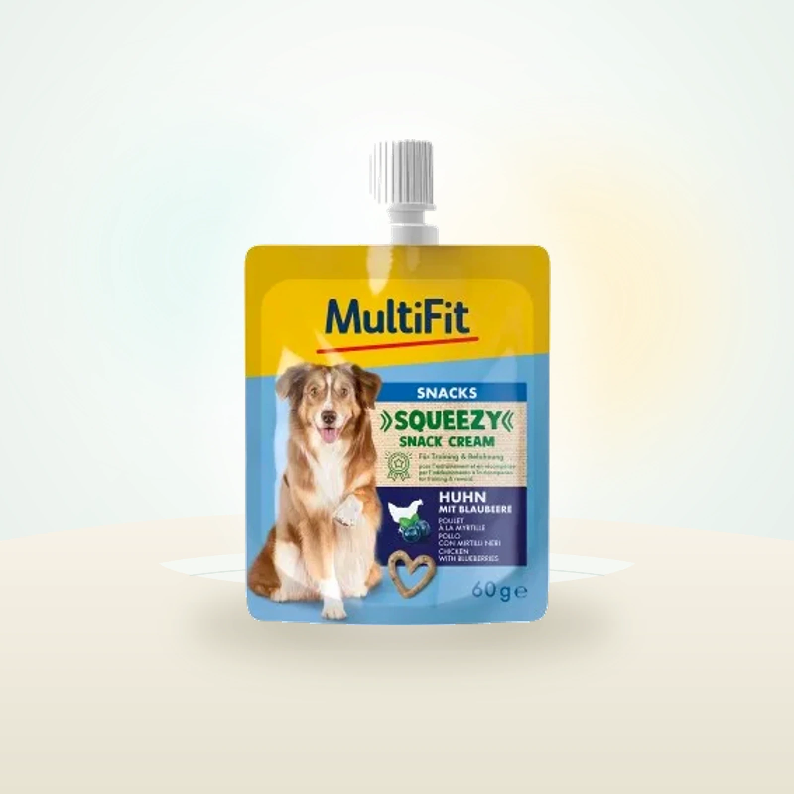 MultiFit Squeezy Snack Cream Poulet aux myrtilles