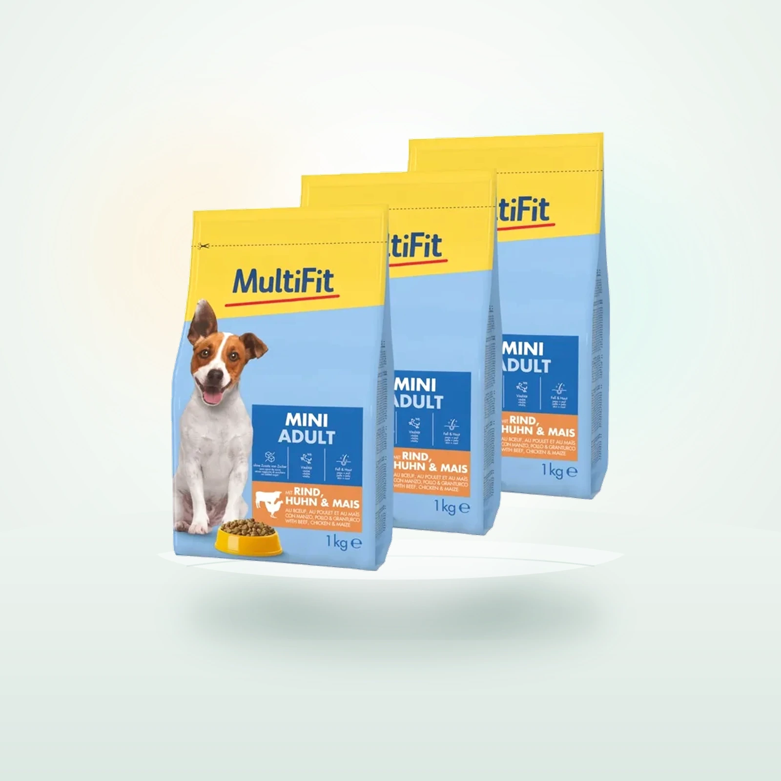 MultiFit Trockenfutter Hund Adult, Mini, mit Rind, Huhn & Mais